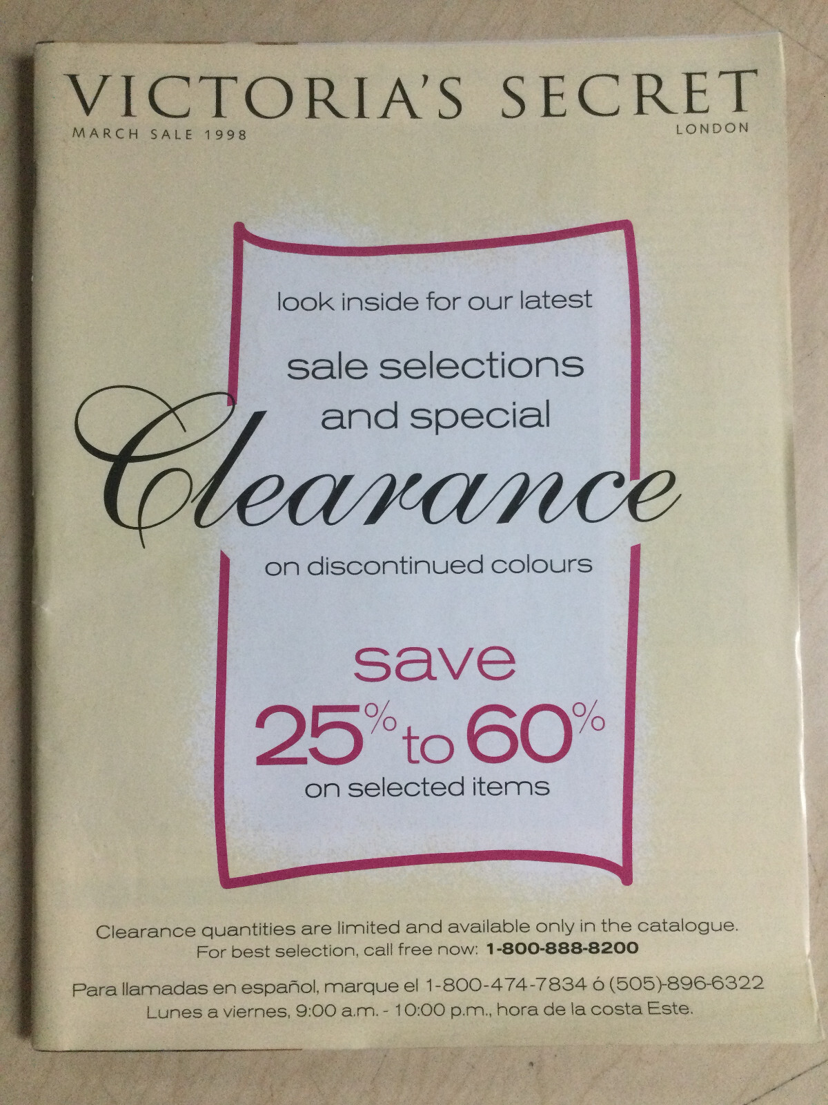 Victoria&rsquo;s Secret 1998 March Sale #2 sexy Lingerie + order form intact 102 pages