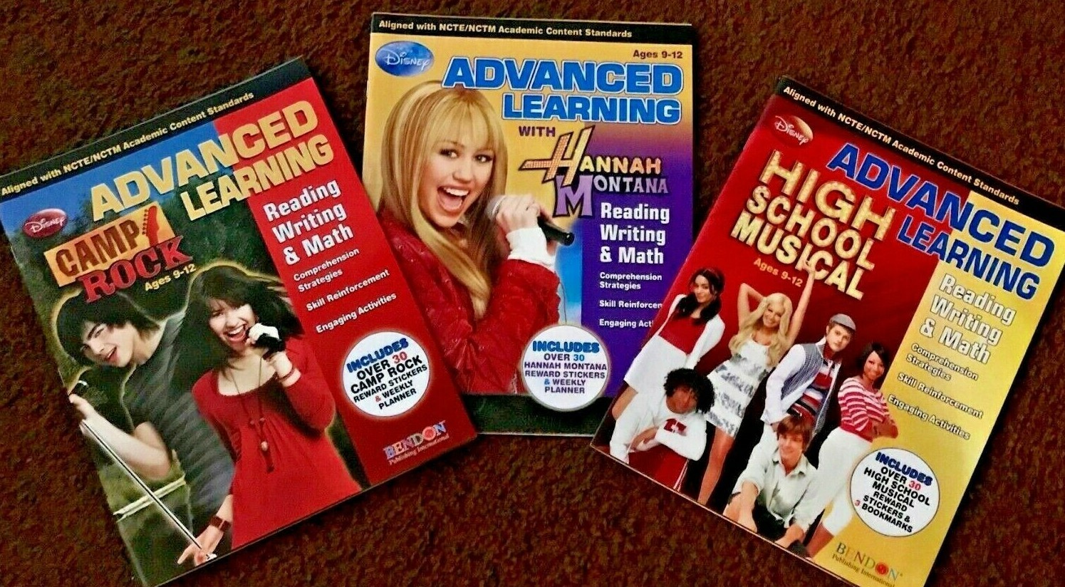 LOT OF 3 Reading, Writing & Math Disney Homeschool Childrens Workbooks Ages 9-12