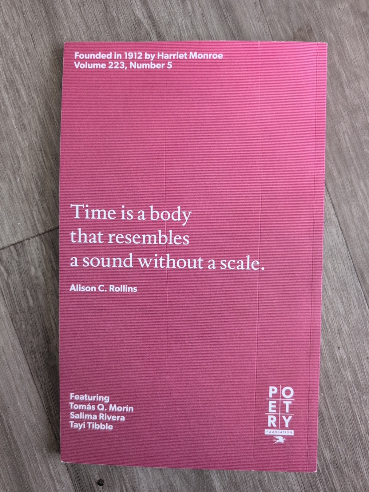 Poetry Magazine March 2024 Vol 223 No 5