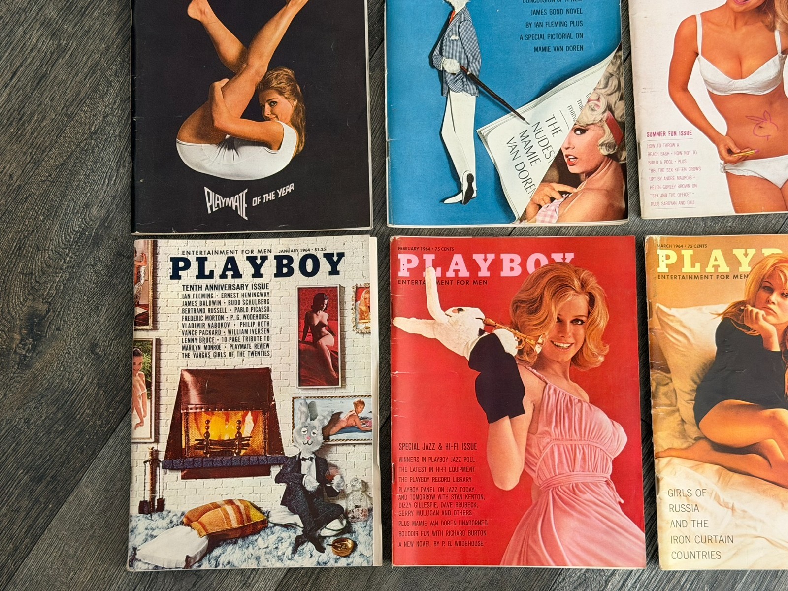 PLAYBOY MAGAZINE 1964 12pc Lot Set Hot Girl Sexy Babe Blonde Brunette Lingerie