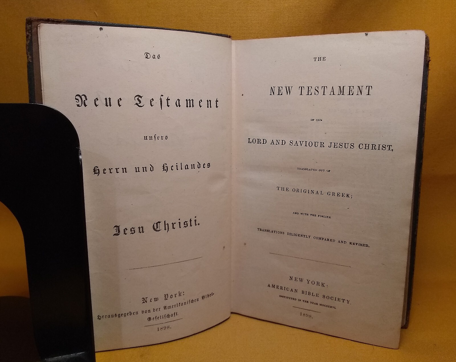 The New Testament German and English text 1898 HC American Bible Society