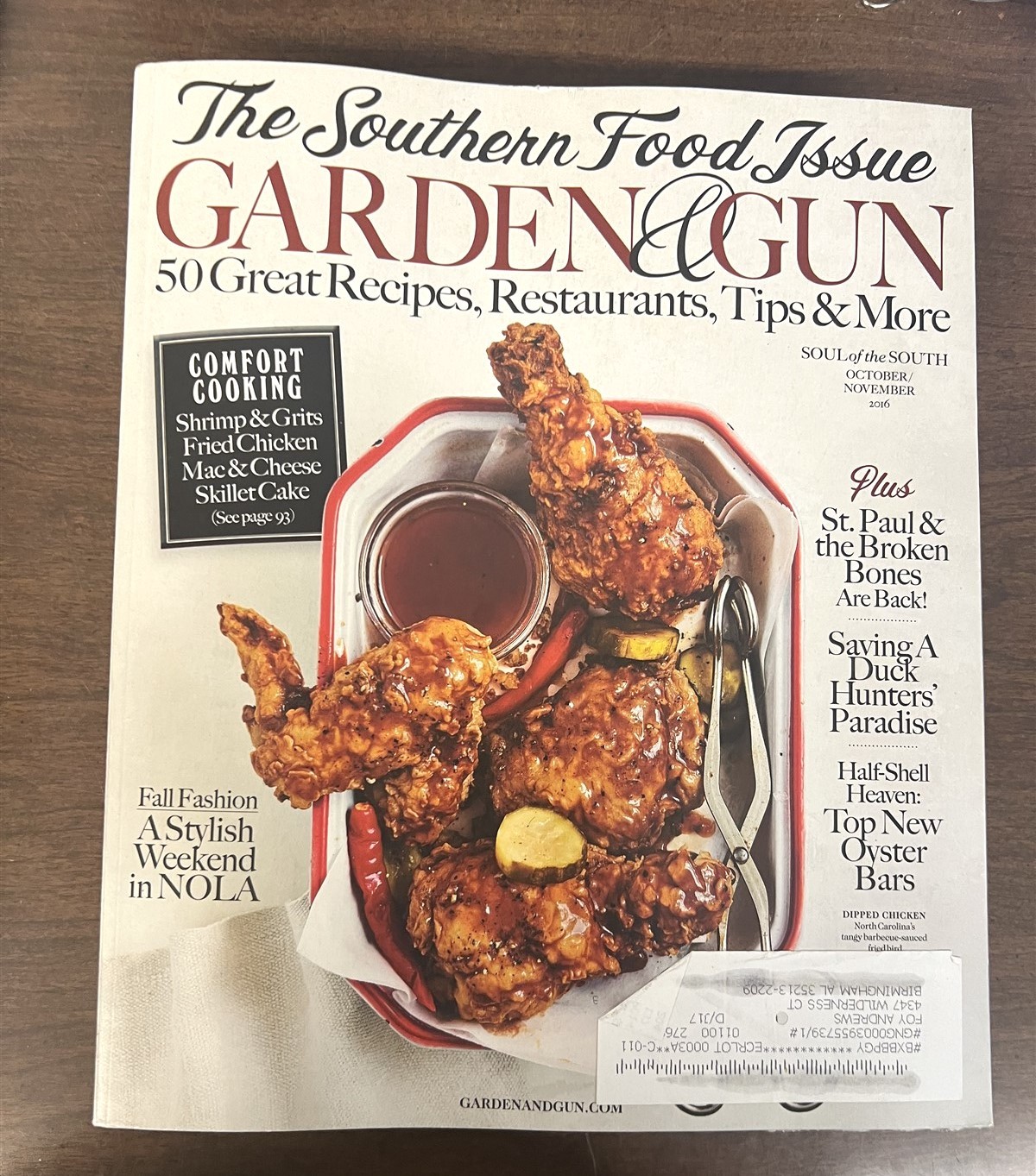 October/November 2016 Garden & Gun Magazine