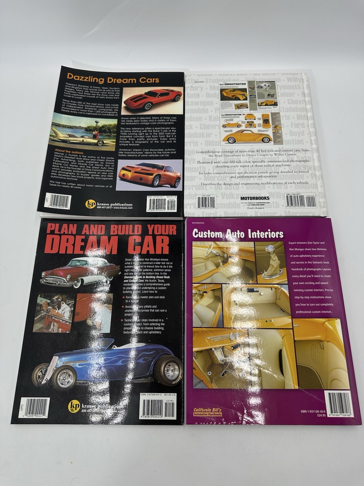 Custom Car Books Lot Of 4 Custom Interiors American Dream Cars Hot Rods Street