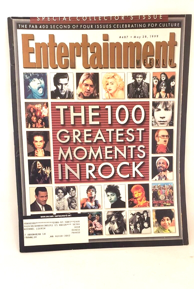 Entertainment Weekly Magazine The 100 Greatest Moments in Rock May 1999 5069