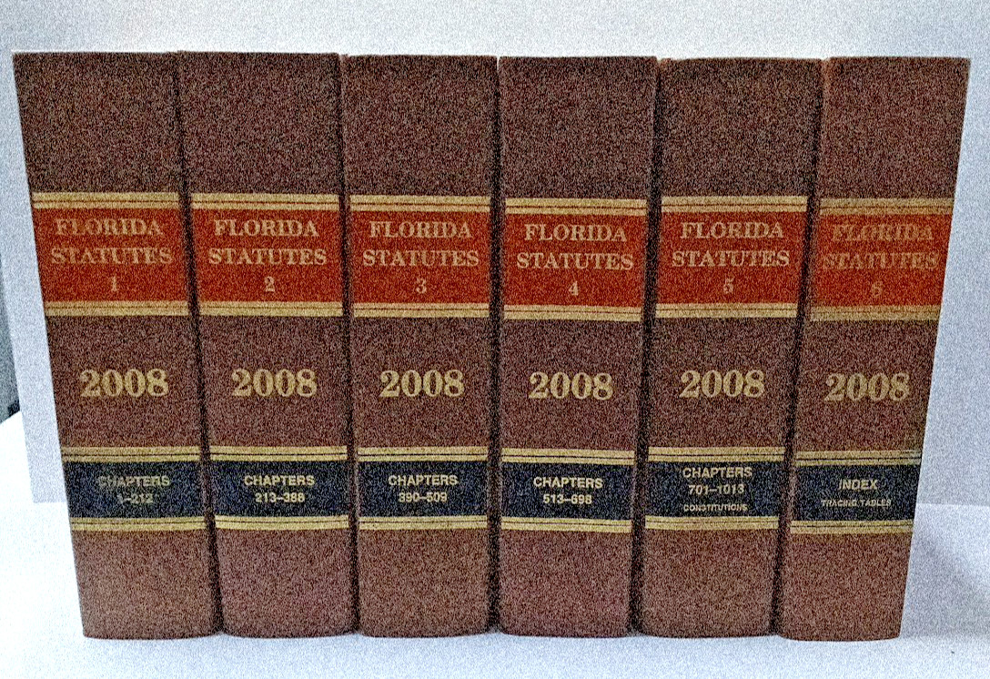 Florida Statutes 2008 6 Volume Set Chapters 1-6 State of Fl. Law Books Pre-owned
