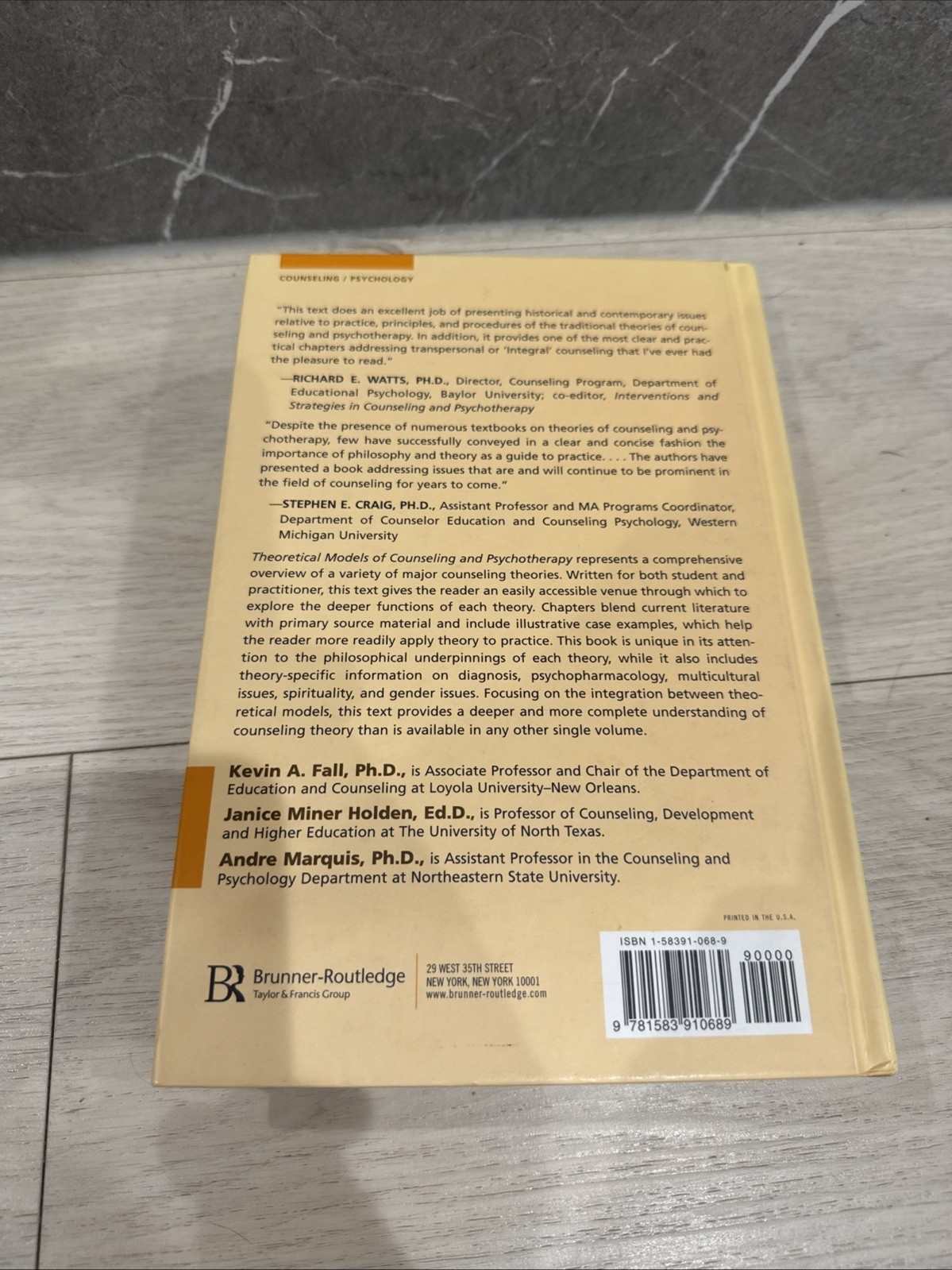 Theoretical Models of Counseling and Psychotherapy NEW OPEN BOX Kevin A. Fall