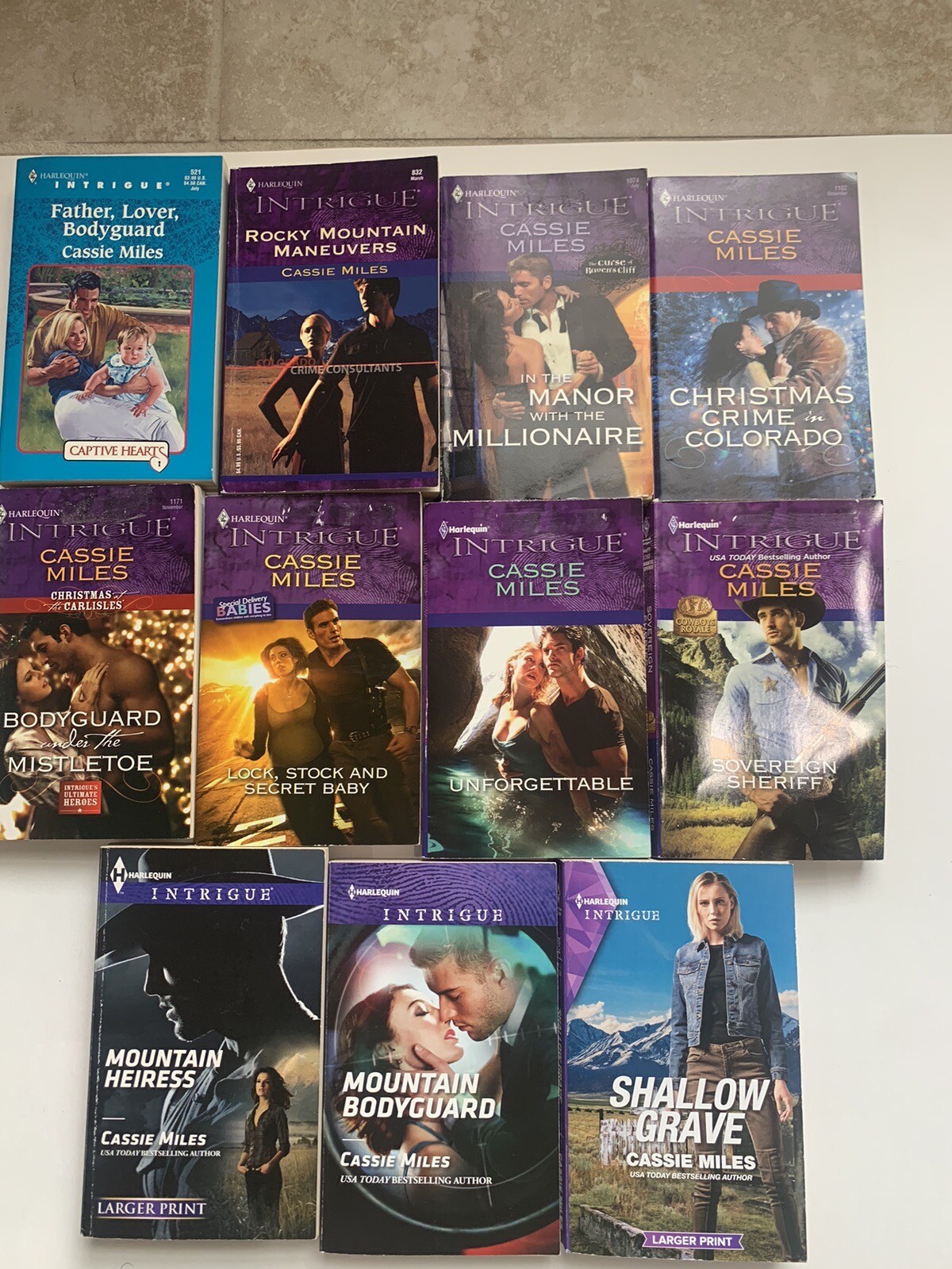 Cassie Miles, Father, Lover, Bodyguard, Harlequin Intrigue, Used 11 Book Lot.
