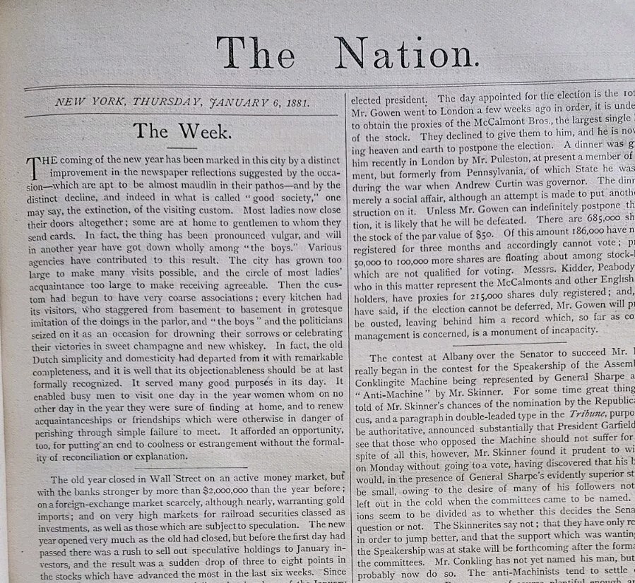 Scarce 1881 The Nation Magazine New, Politics, Literature 480 Pages