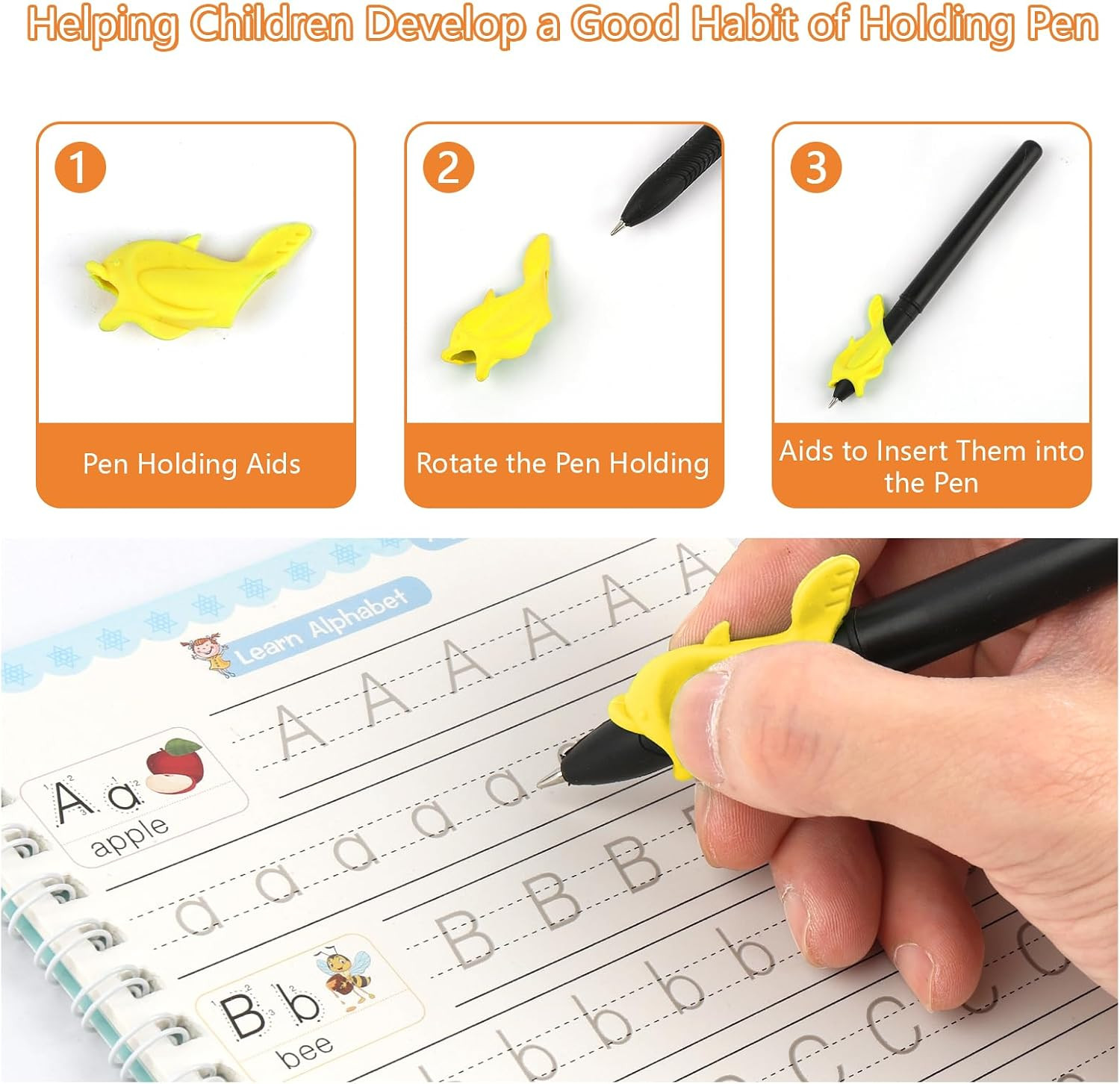 Magic Grooved Writing Books for Kids 3-5 Reusable Handwriting Practice 4 Pack