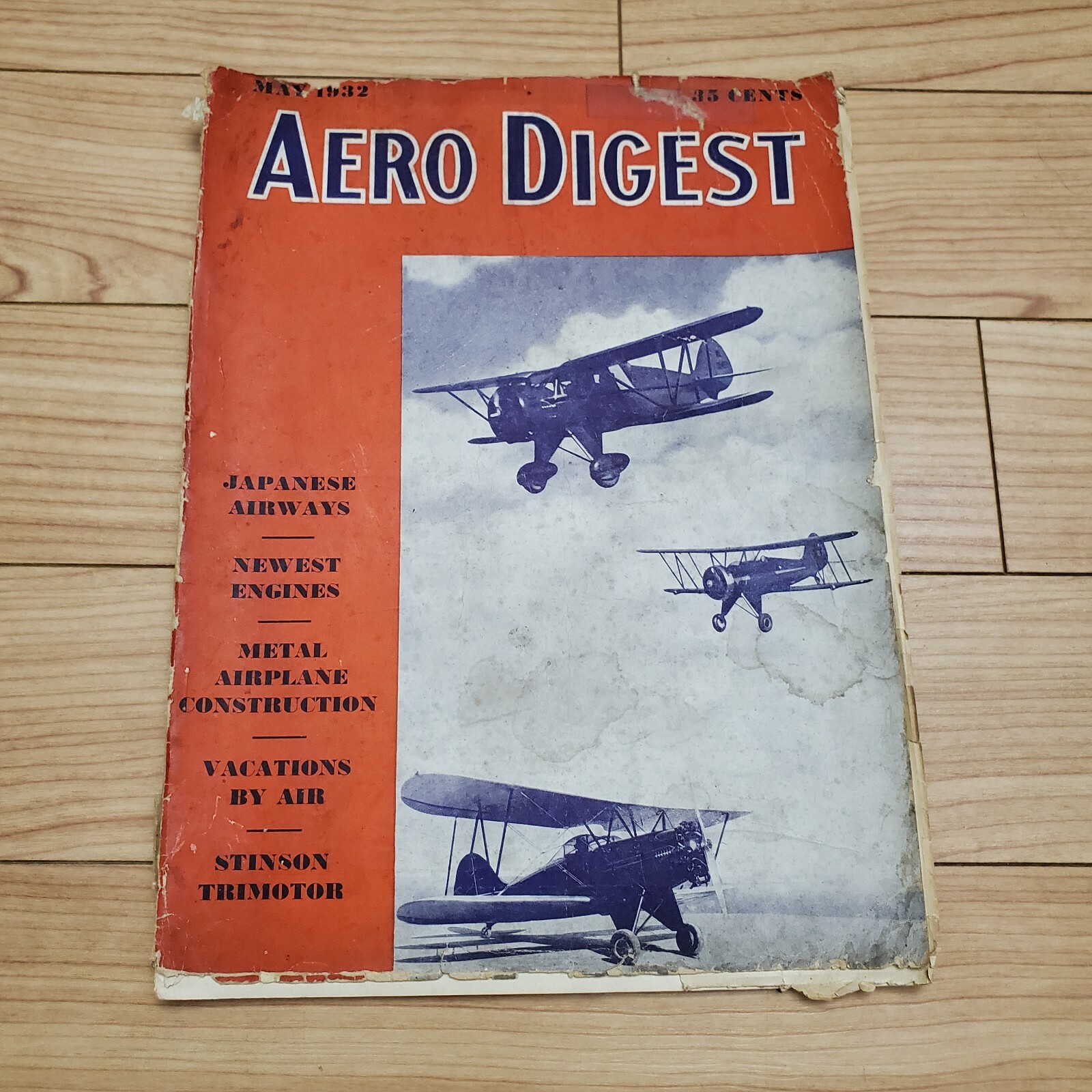 Aero Digest May 1932 Magazine Japanese Airways Engines Airplane Vintage Rare