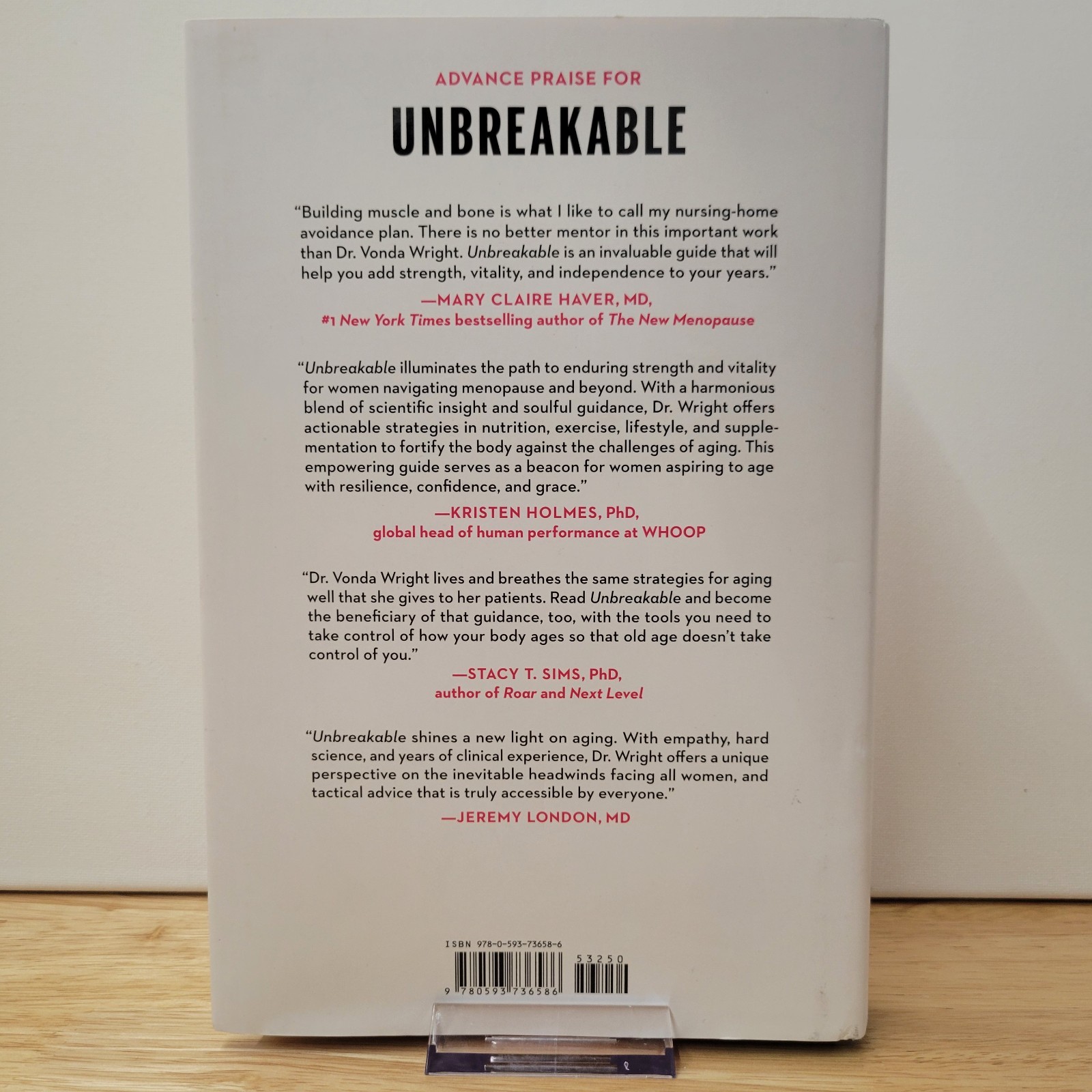 Unbreakable Vonda Wright MD 1st Edition First Print 2025 Hardcover Like New ISBN