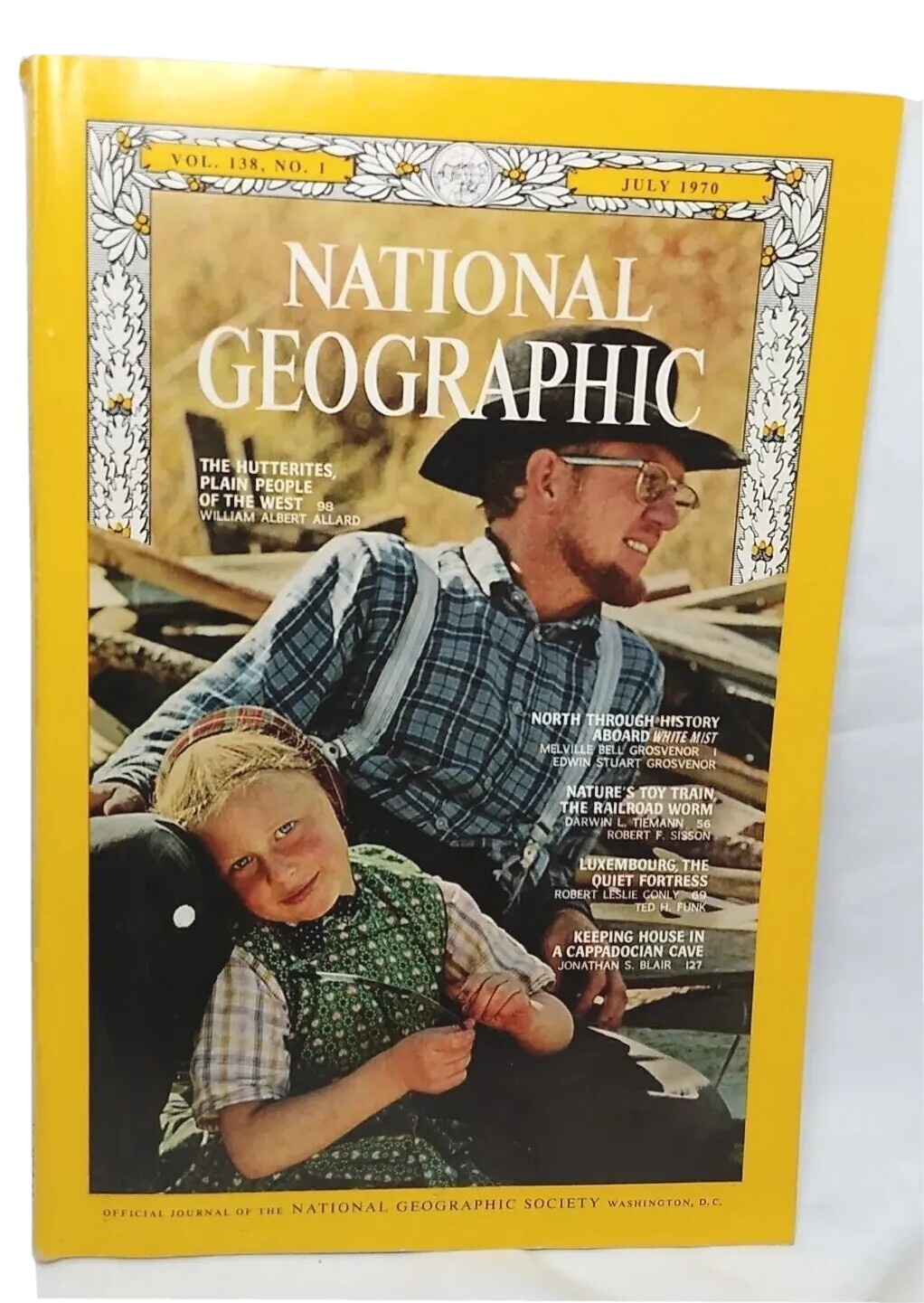 National Geographic July 1970 « White Mist »/Hutterites/Luxembourg/Capadocian Cave