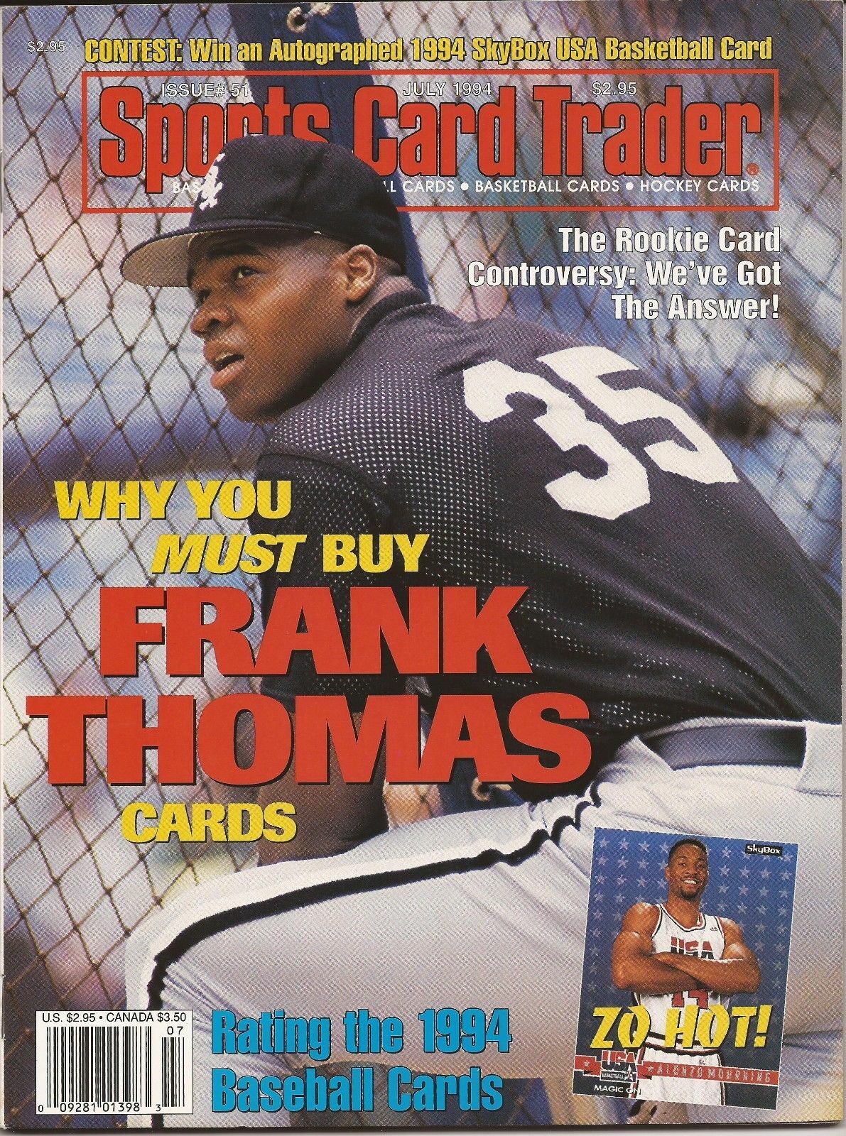 SPORTS CARD TRADER MAGAZINE, JULY 1994, FRANK THOMAS, UNREAD ON SALE $2.99