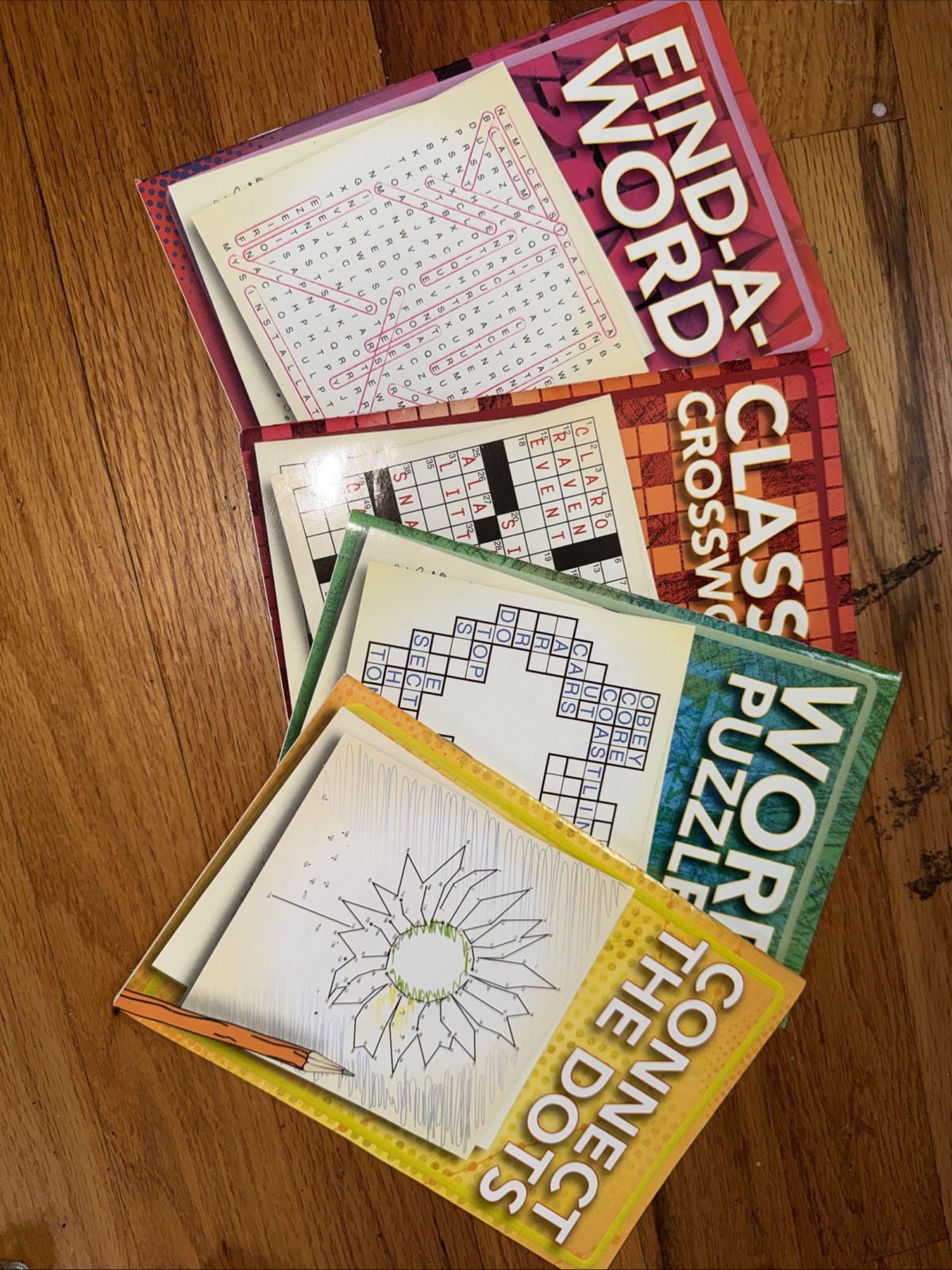 Lot of Four Puzzle Books for Adults Puzzle Books, Eaxh Retails For 2.99