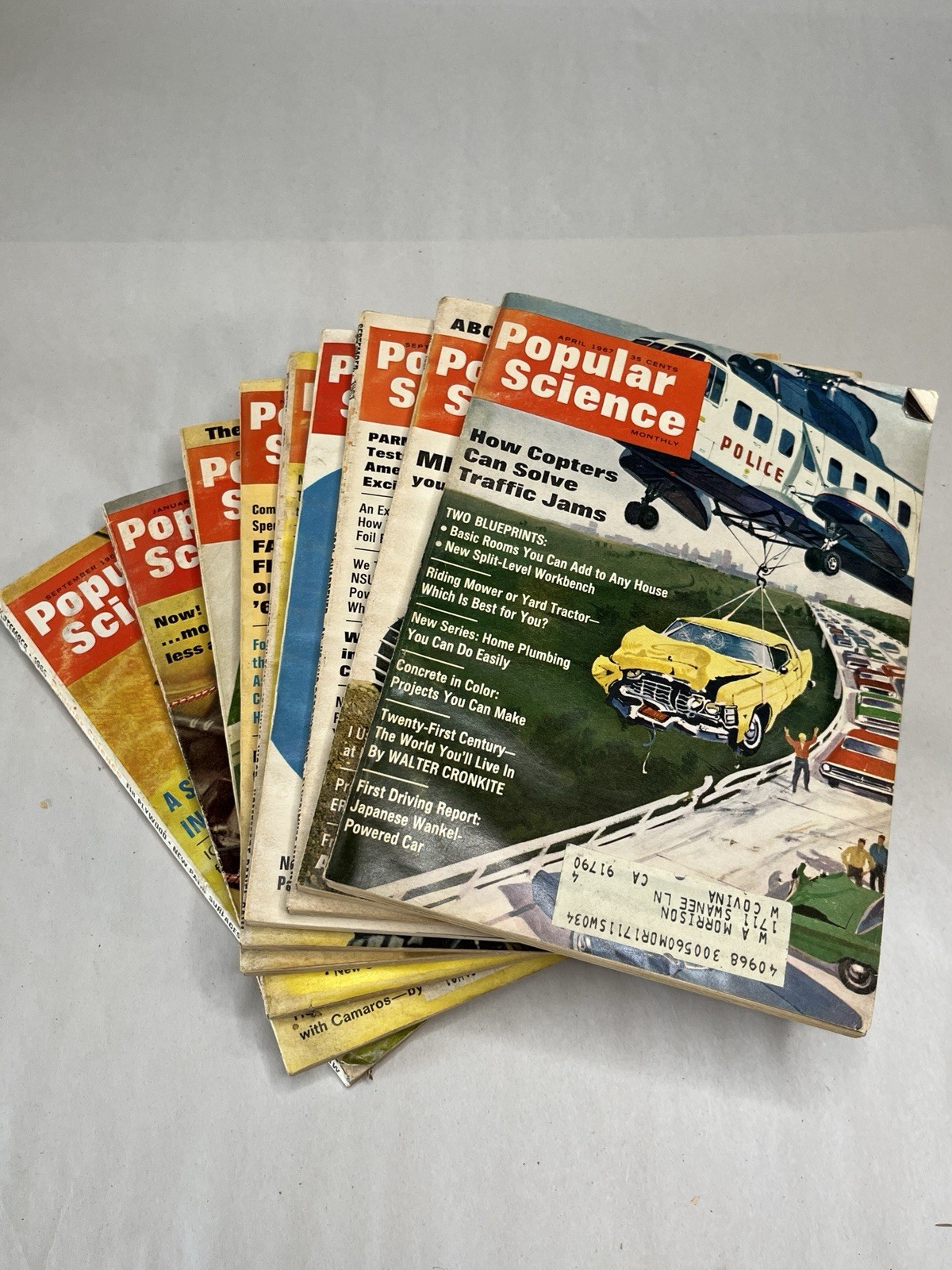 Vintage Lot of 9 Popular Science Magazine From 1966 1967 1968 SL
