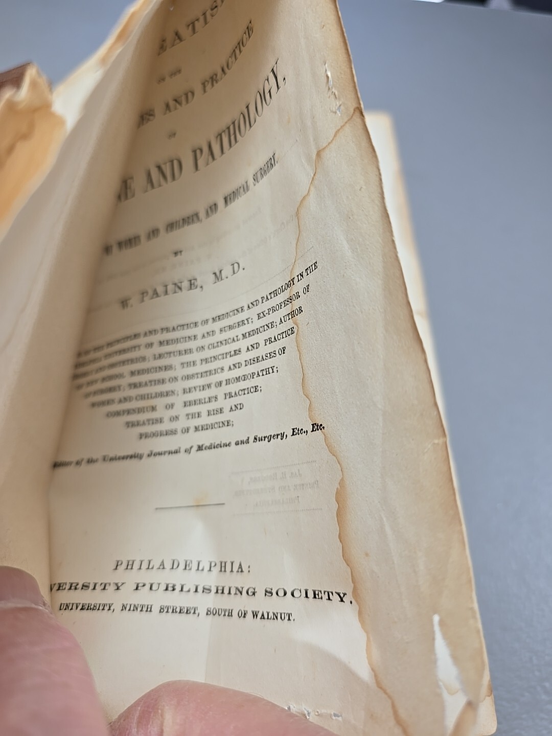 Treatise on Principles & Practice of Medicine & Pathology 1866 – W. Paine