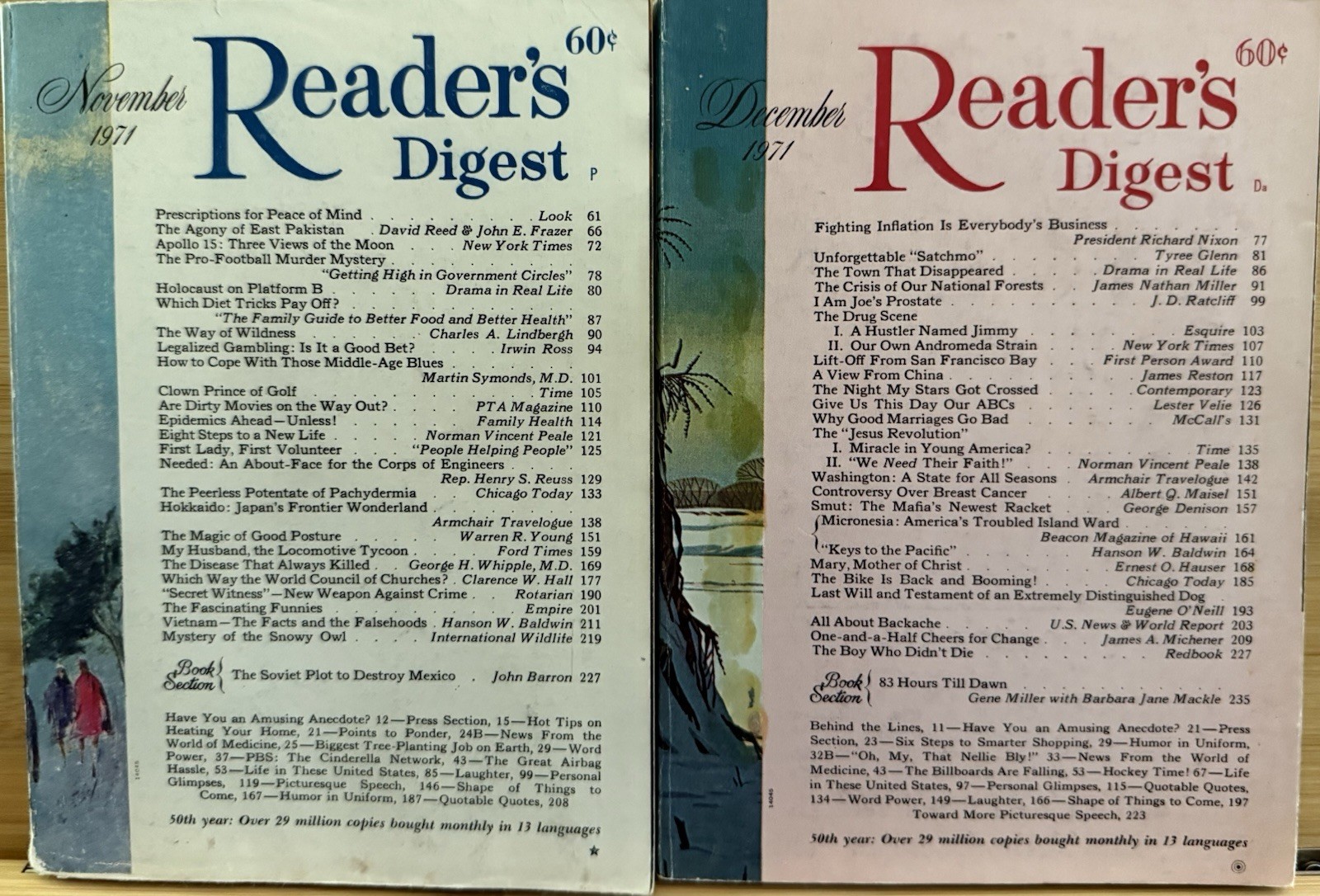 1971 November December 2 READER&rsquo;S DIGEST MAGAZINE Vintage Retro Timeless Shorts
