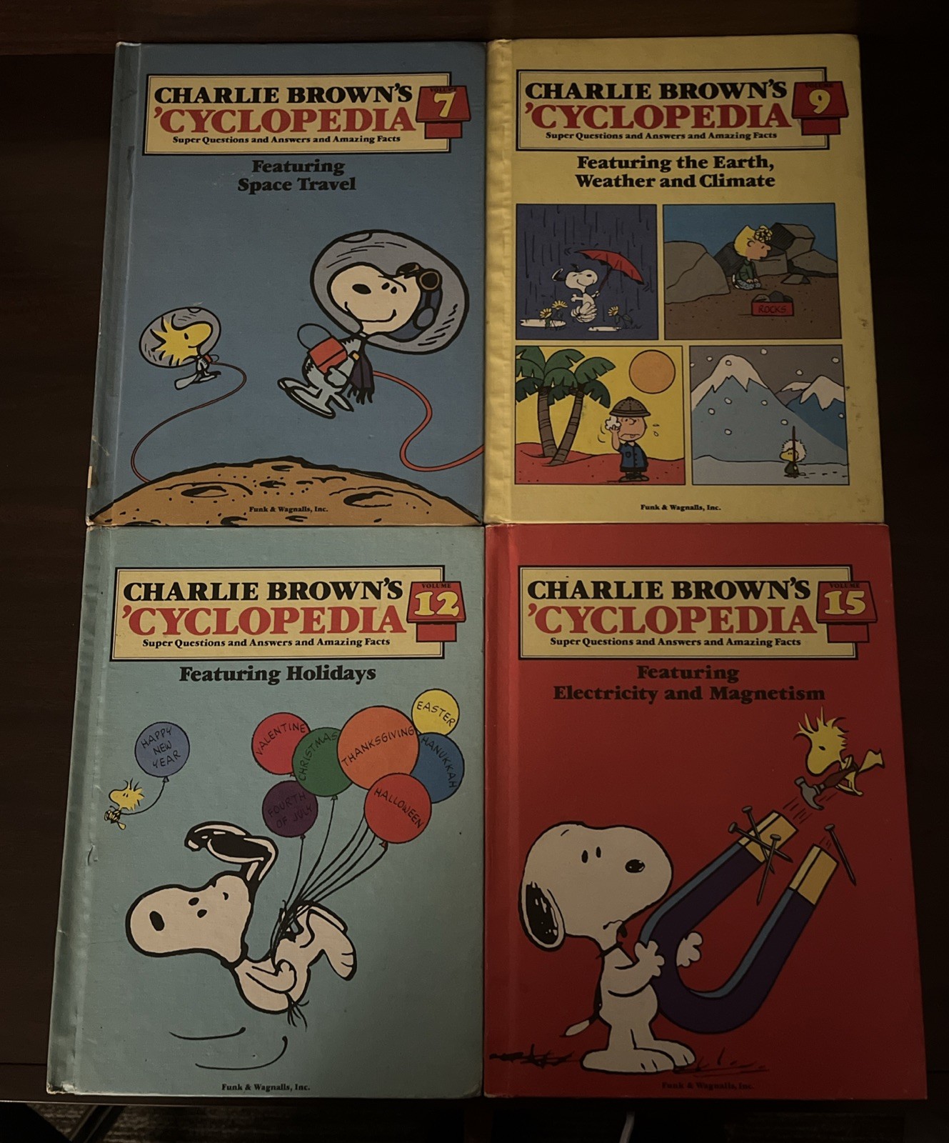 4 VTG 1980 Charlie Brown&rsquo;s Cyclopedia Vol. 7, 9, 12, 15, Education, Homeschool