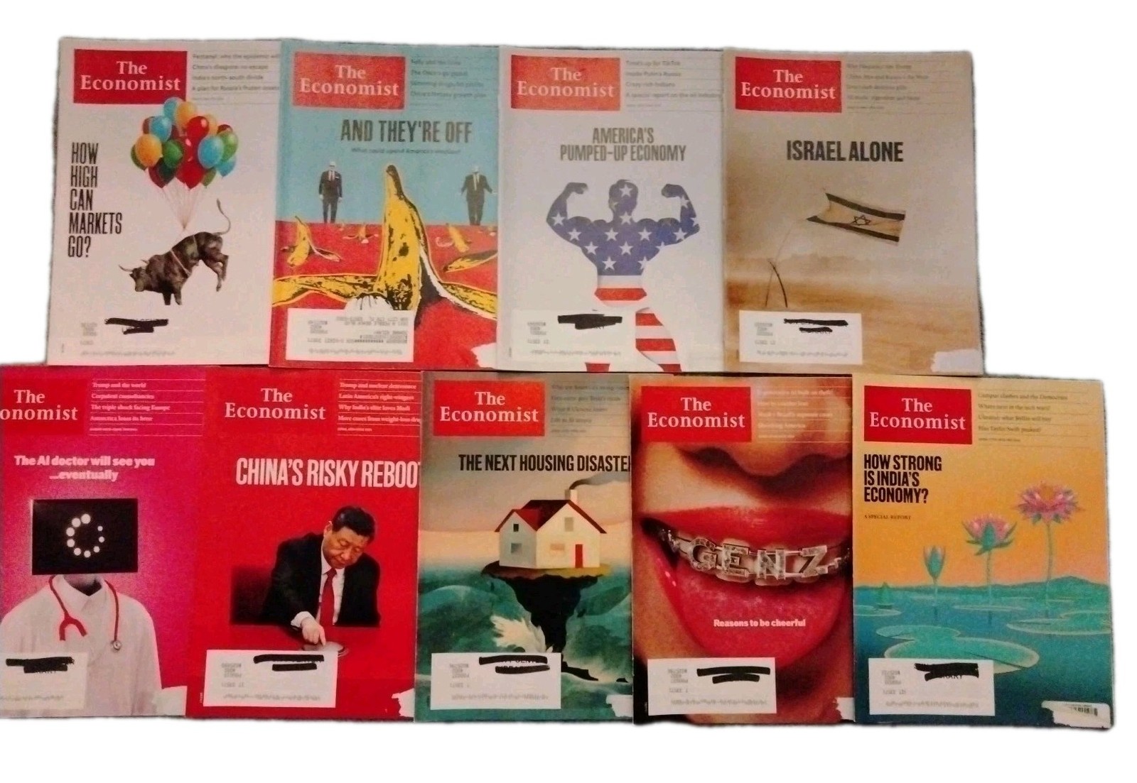 Economist Magazines Lot of 9: March 2, 2024 thru May 3, 2024