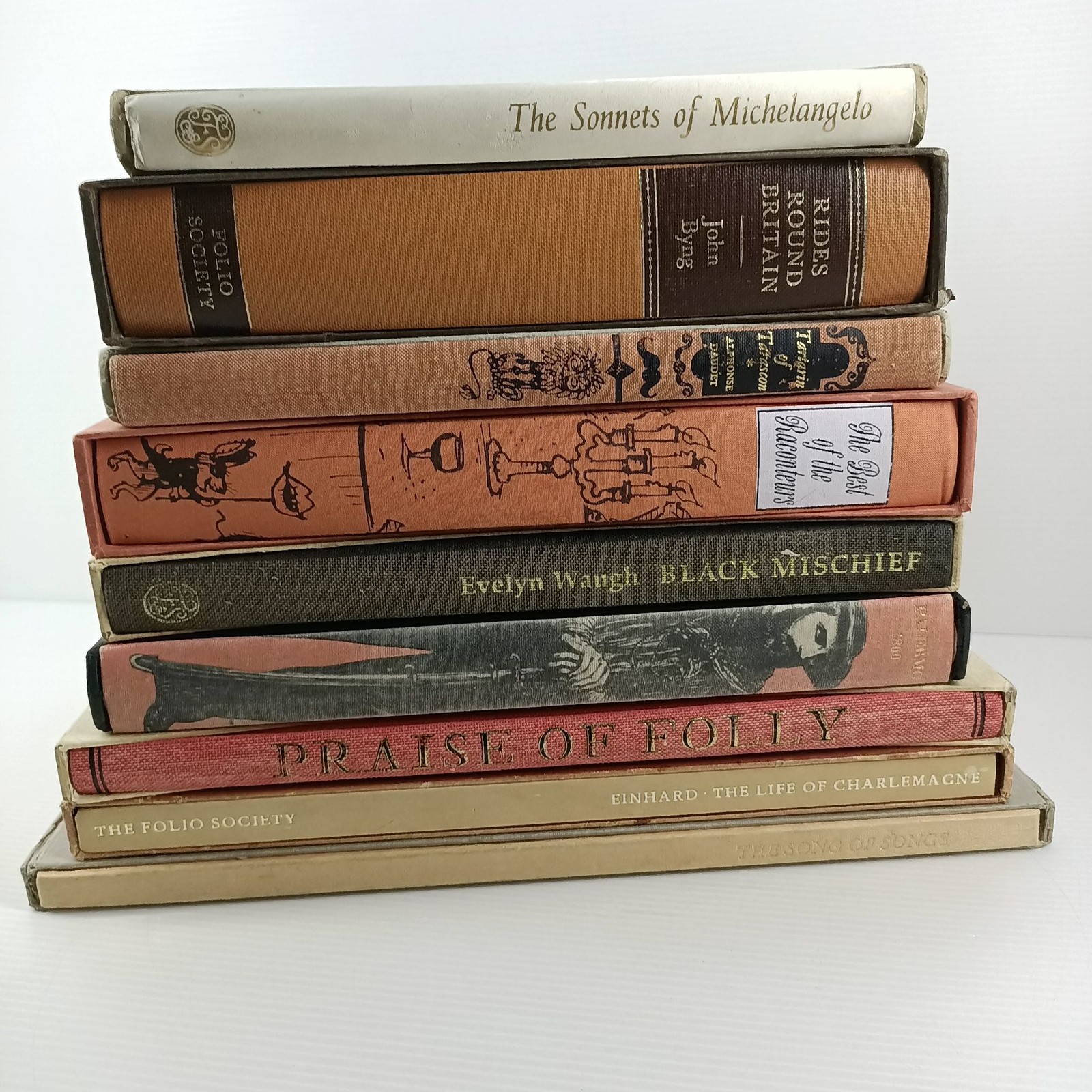 8x Folio Society Assorted Classics Shelf Fill Interior Design Props 20cm Books