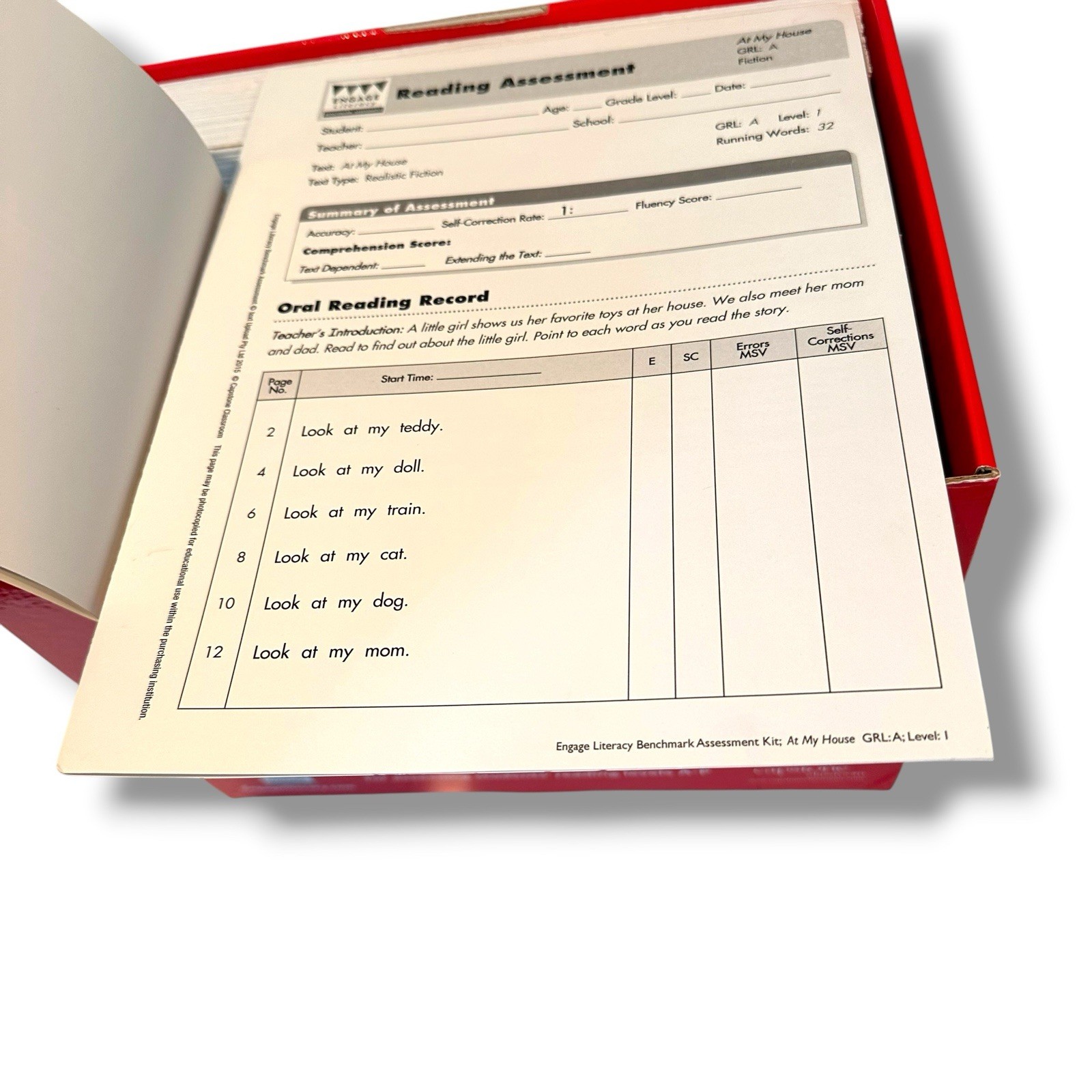 Engage Literacy Benchmark Assessment Kit Level A-P Capstone Classroom 60 texts