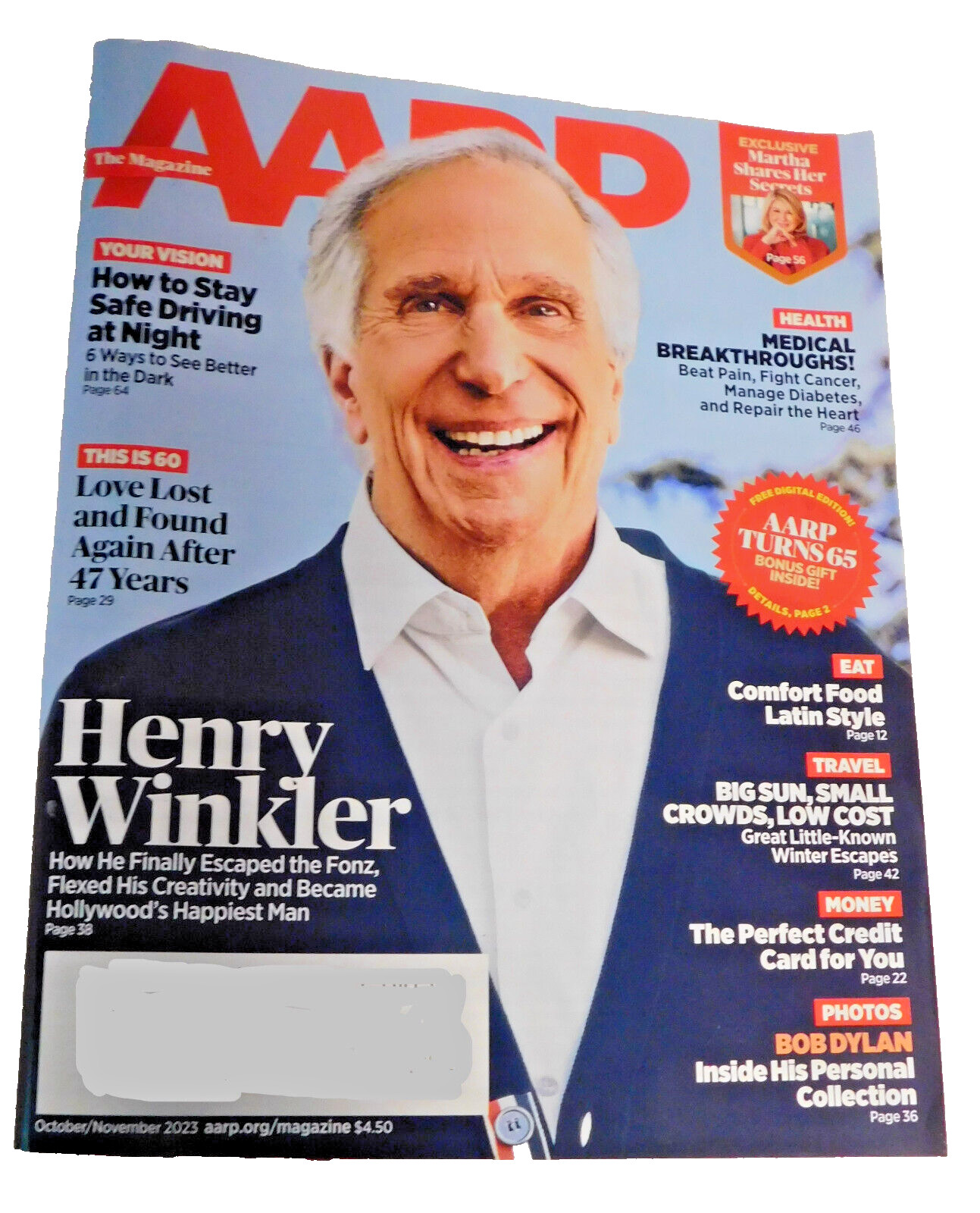 AARP Magazine October November 2023 Henry Winkler Night Driving Medical Latin