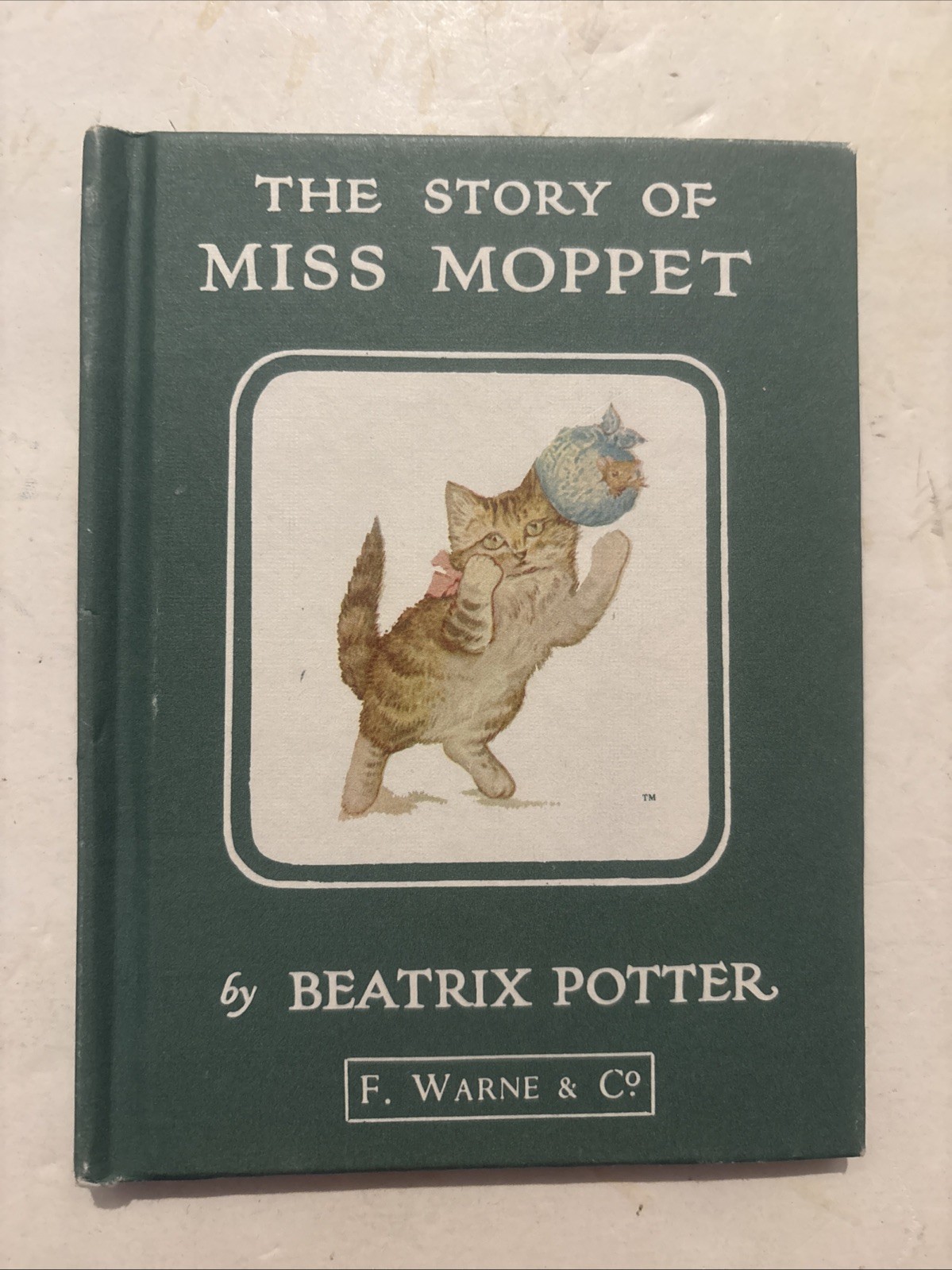 VINTAGE The Story of Miss Moppet by Beatrix Potter; Warne & Co Mini Green Cover