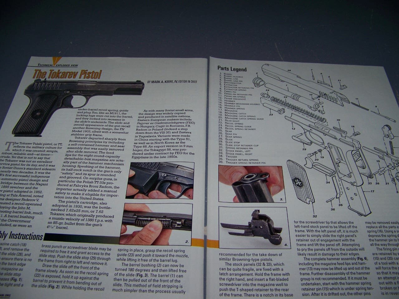 HISTORY: THE TOKAREV 7.62 X 25MM PISTOL…DETAILS/EXPLODED VIEW (414X)