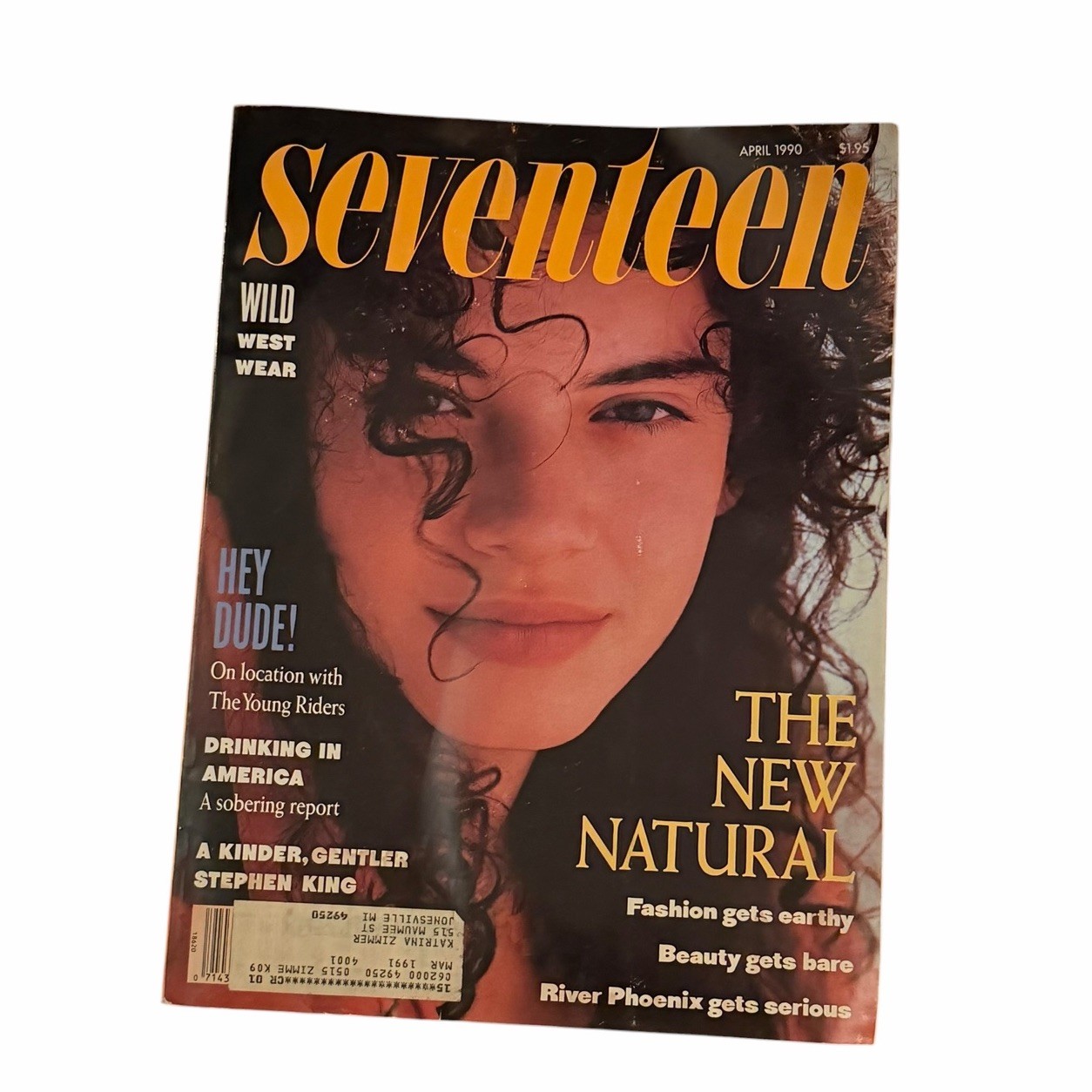 SEVENTEEN magazine April 1990-Fashion makeup hair Cover Miana Grafals