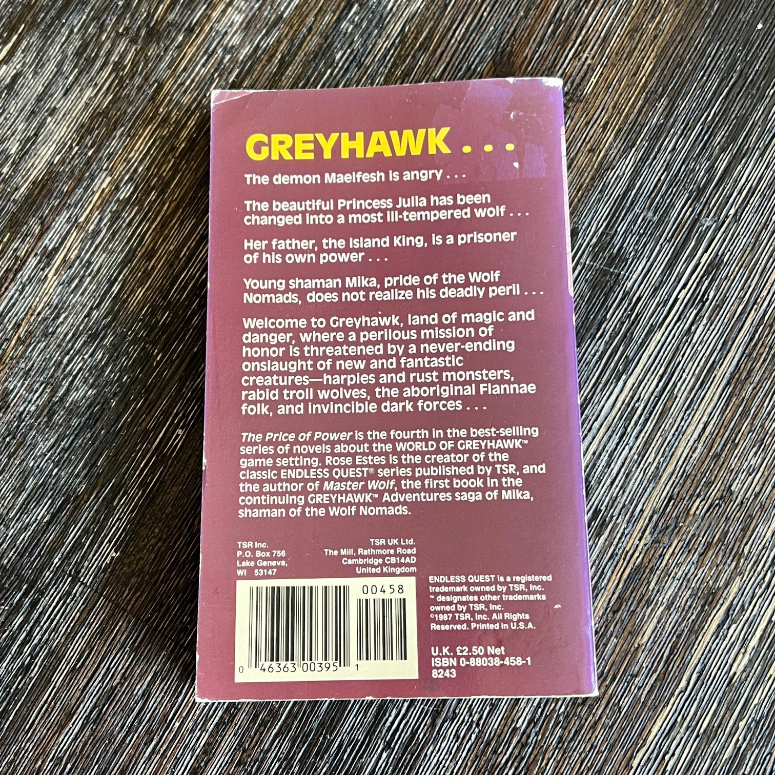 The Price of Power Greyhawk Adventures 4 Rose Estes TSR D&D Novel 1st Print 1987