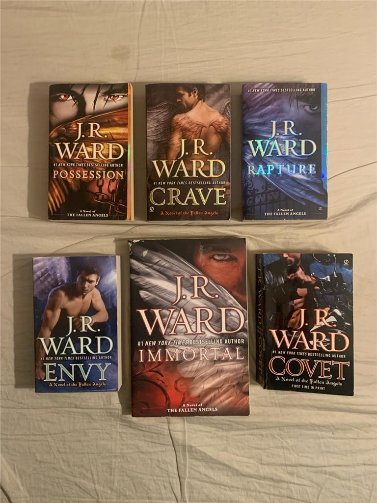 Lot 6 COMPLETE The Fallen Angels Series 1-6 J R Ward Covet