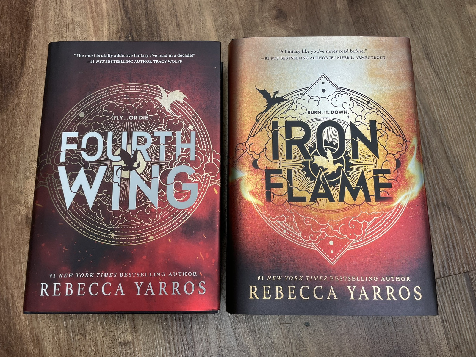 Rebecca Yarros Empyrean Series Fourth Wing Iron Flame Black Sprayed Edges Set