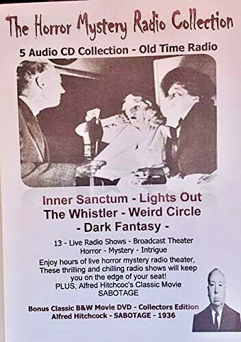 Horror Mystery Radio Collection 5 Audio Cds-Lights Out-Weird Circle-Dark Fantasy