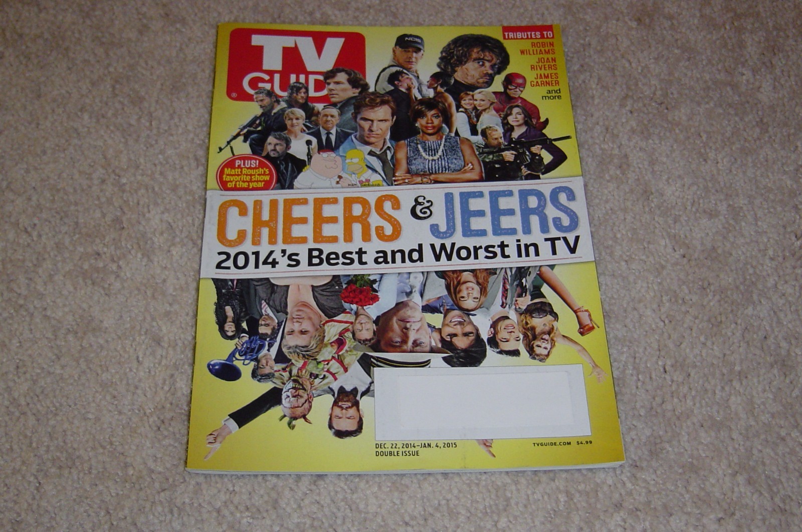 CHEERS & JEERS * BEST AND WORST IN TV Dec 22 2014 2015 TV GUIDE MAGAZINE Tribute
