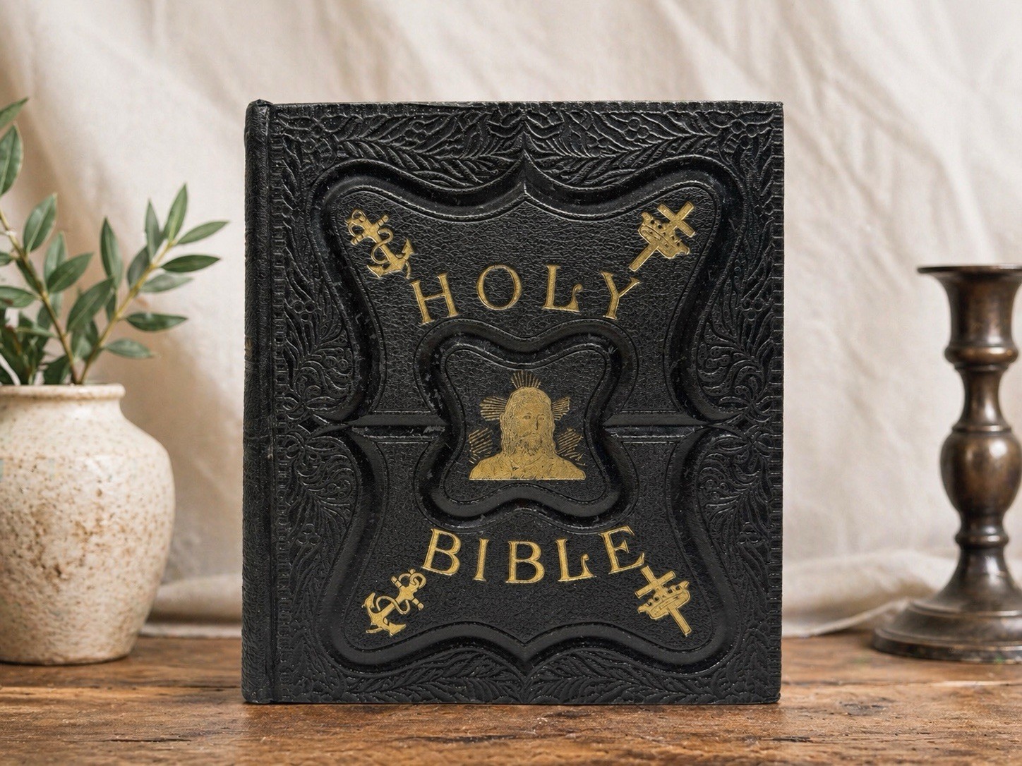 Holy Bible Self Pronouncing KJV Illustrated Family Bible Cloth Bound