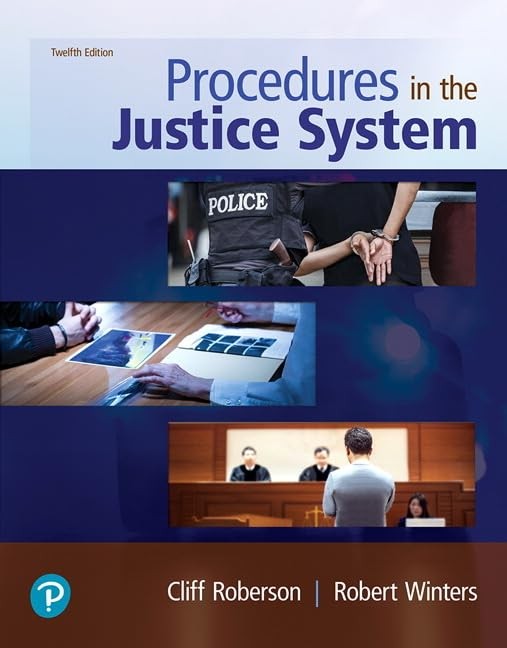 PROCEDURES IN THE JUSTICE SYSTEM BY Robert Winters PAPERBACK **VERY_GOOD**