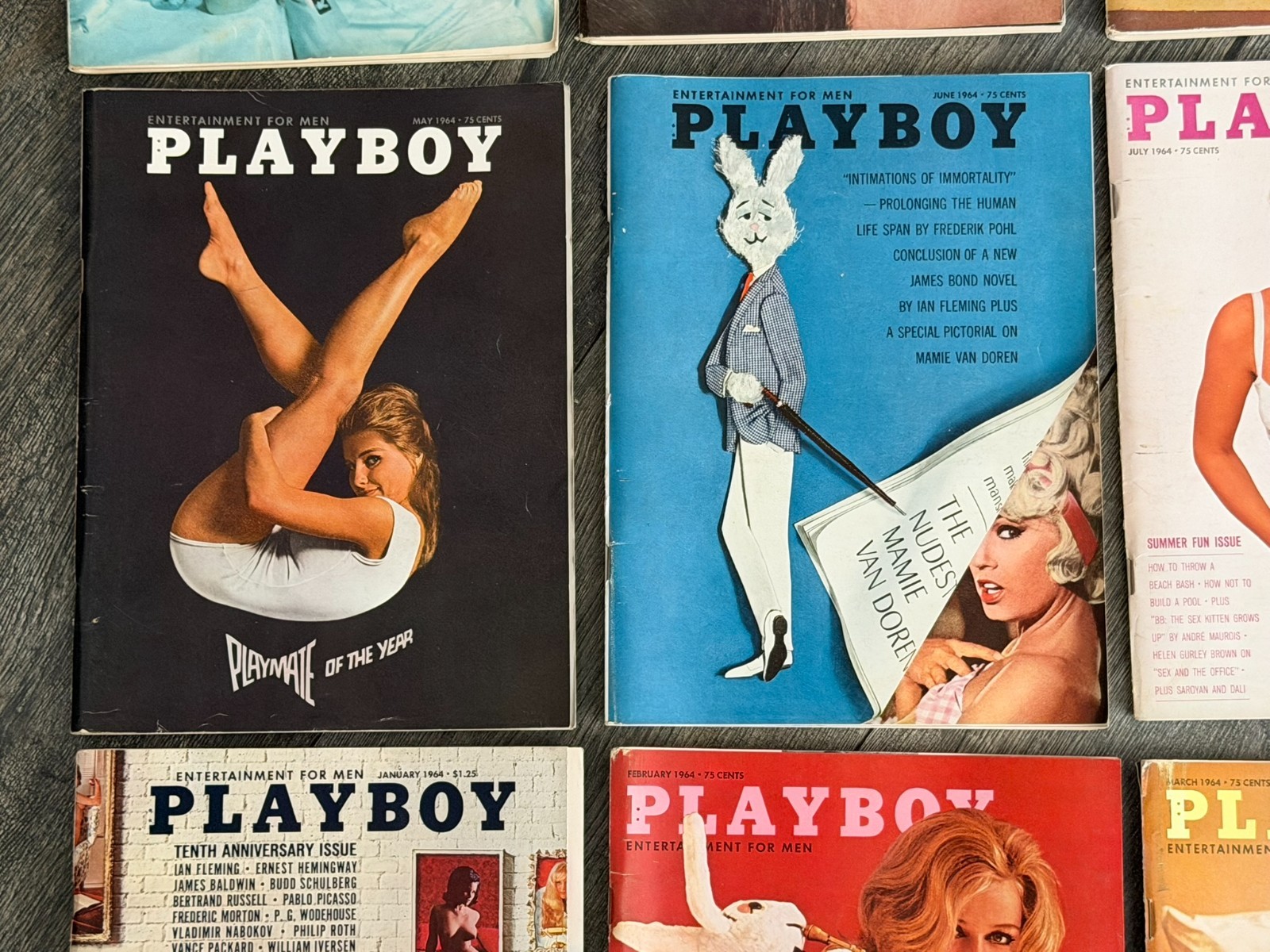 PLAYBOY MAGAZINE 1964 12pc Lot Set Hot Girl Sexy Babe Blonde Brunette Lingerie