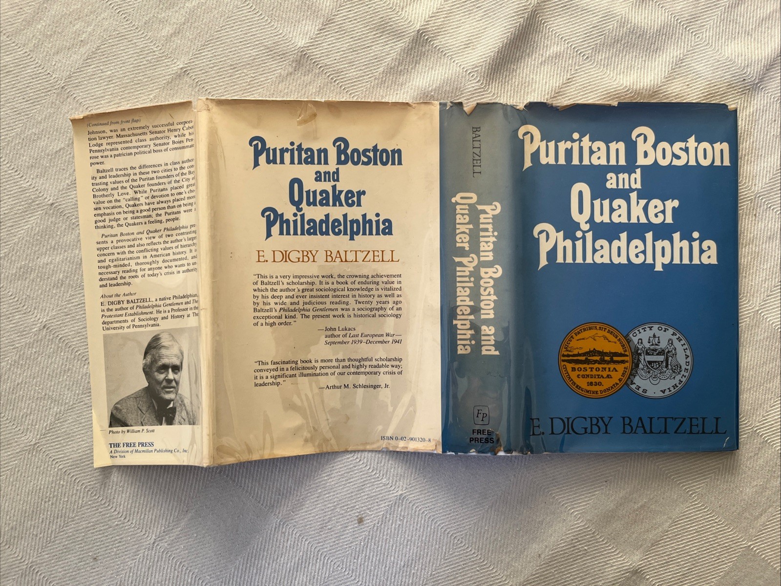 Puritan Boston And Quaker Philadelphia, Baltzell. Free Press 1979. Signed 1st Pr