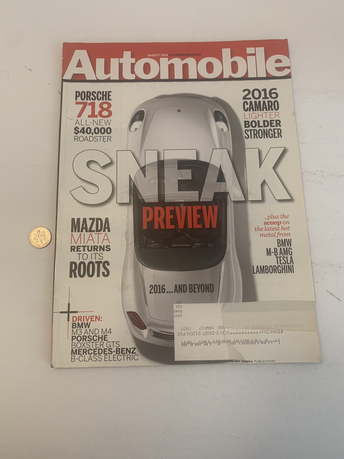 Automobile Magazine August 2014 Ripped Cover 102 Pages BMW Vision Board Scrap