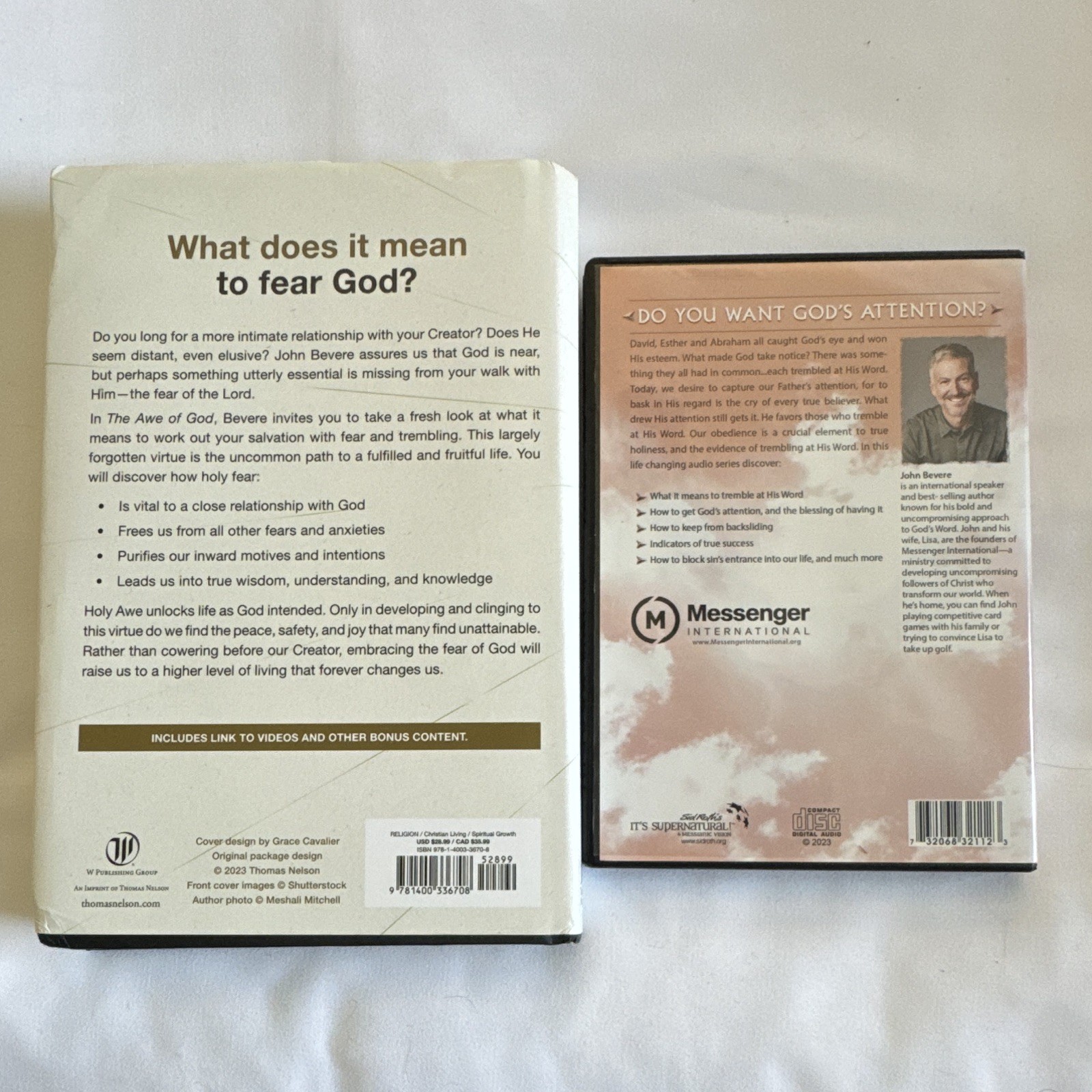 John Bevere The Awe of God Hardcover 2023 Thomas Nelson Messenger Int&rsquo;l + Video