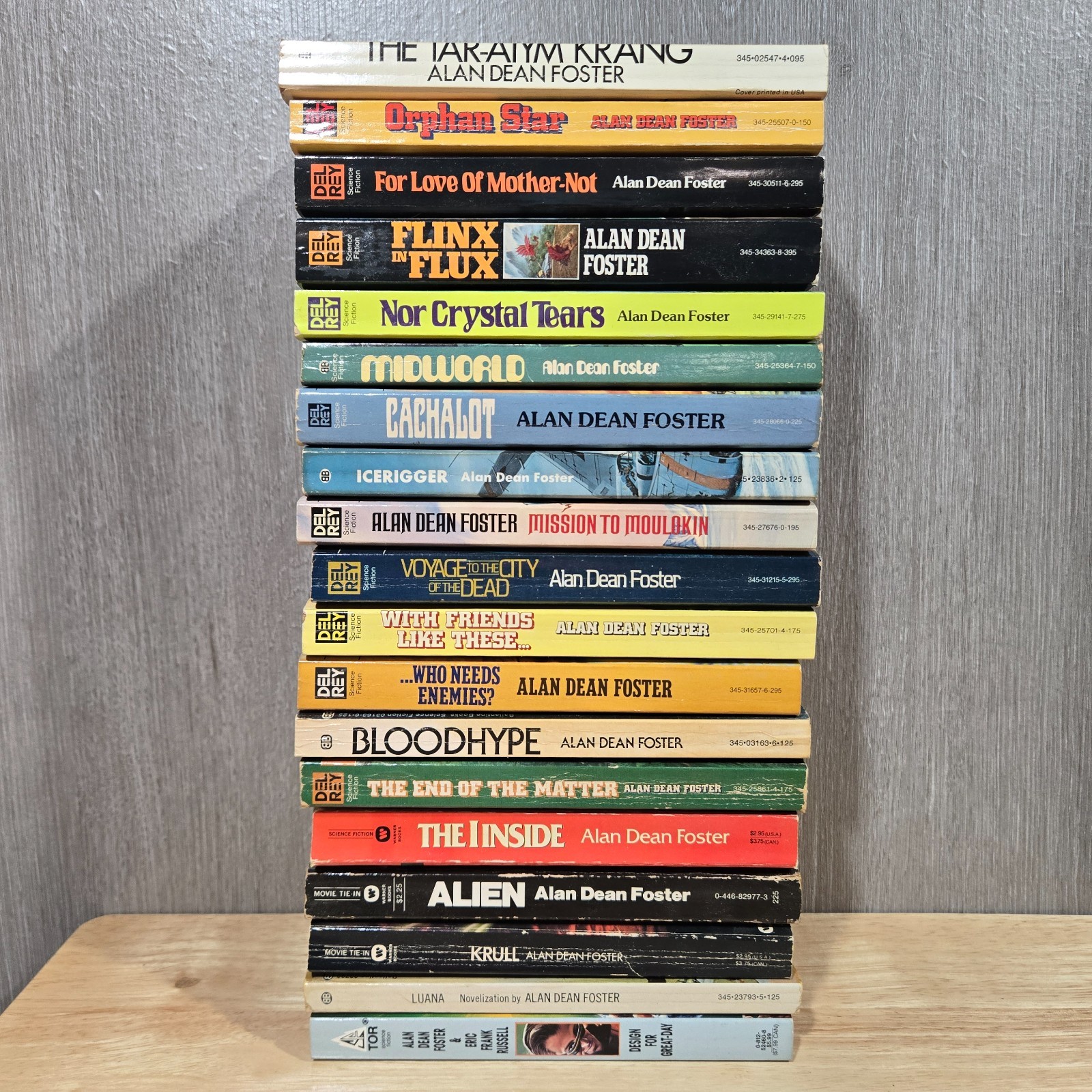 Vintage Alan Dean Foster Sci-Fi Book Lot of 19 PB Alien Krull Bloodhype Luana
