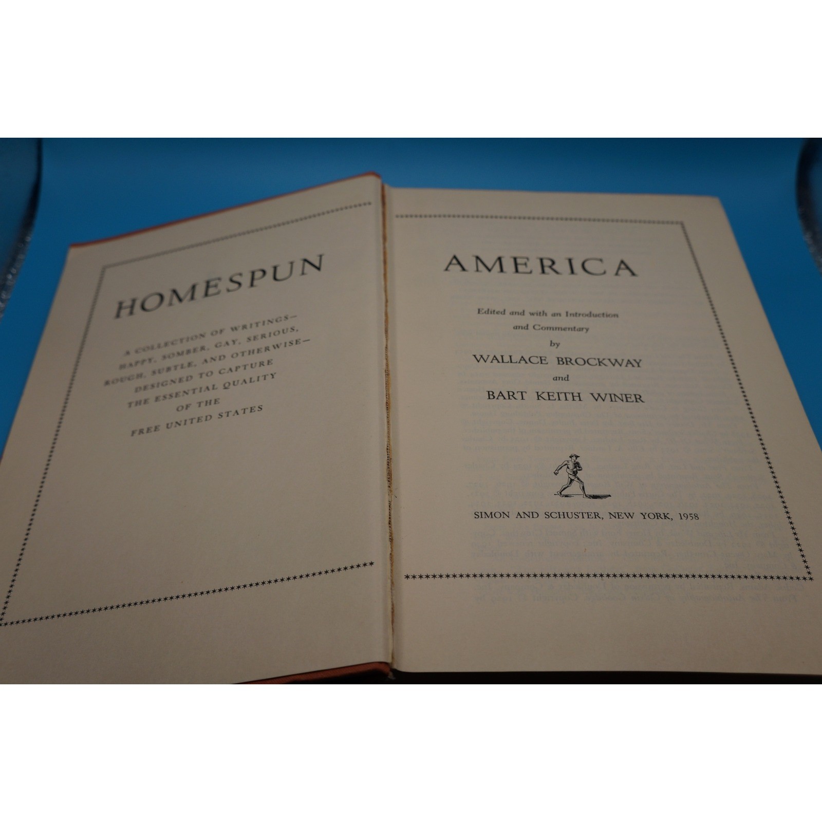 Homespun America 1958 Hardcover Brockway Winer Simon and Schuster