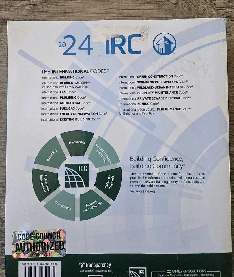 ICC 2024 IRC International Residential Code For One- and Two- Family – Paperback