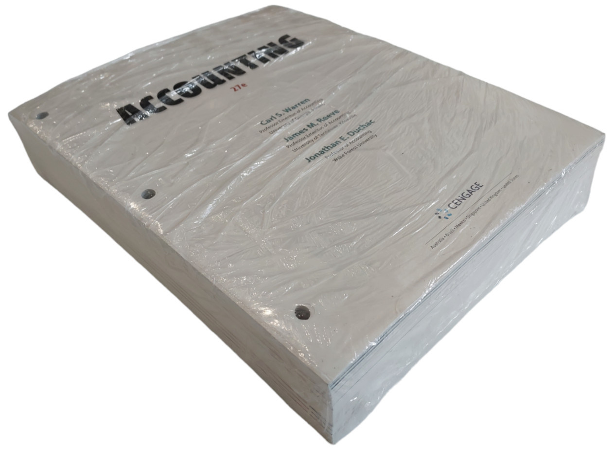 Warren/Reeve/Duchac Accounting 27th Edition (27e), Loose-Leaf + CengageNOWv2 NEW