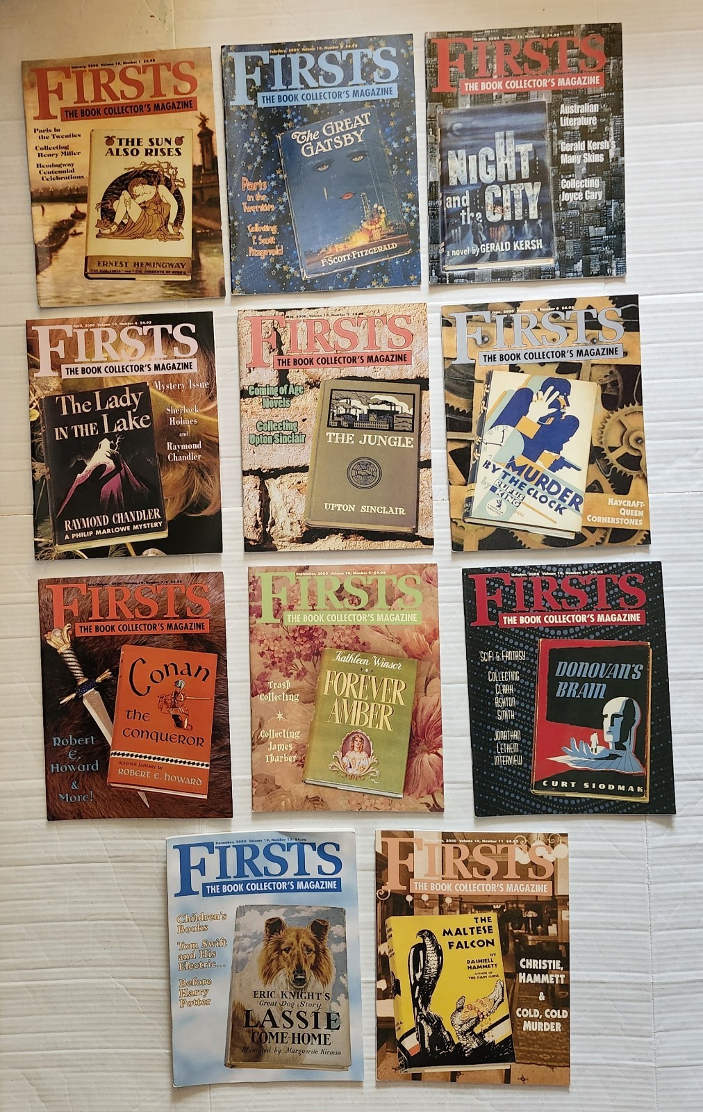 Firsts The Book Collector&rsquo;s Magazine Jan-Dec 2000 Complete Set Of 11 Vintage