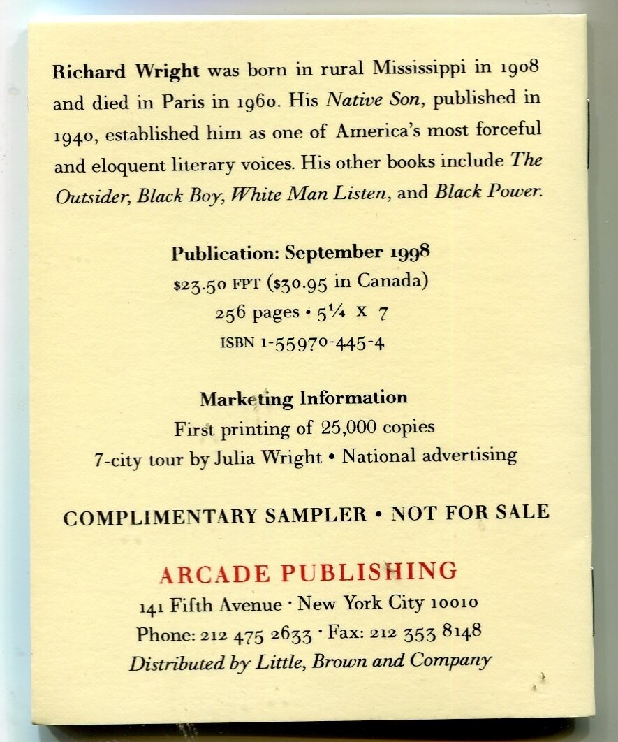 Richard Wright / HAIKU This Other World ~ Promotional Sampler in PB ~ AS NEW