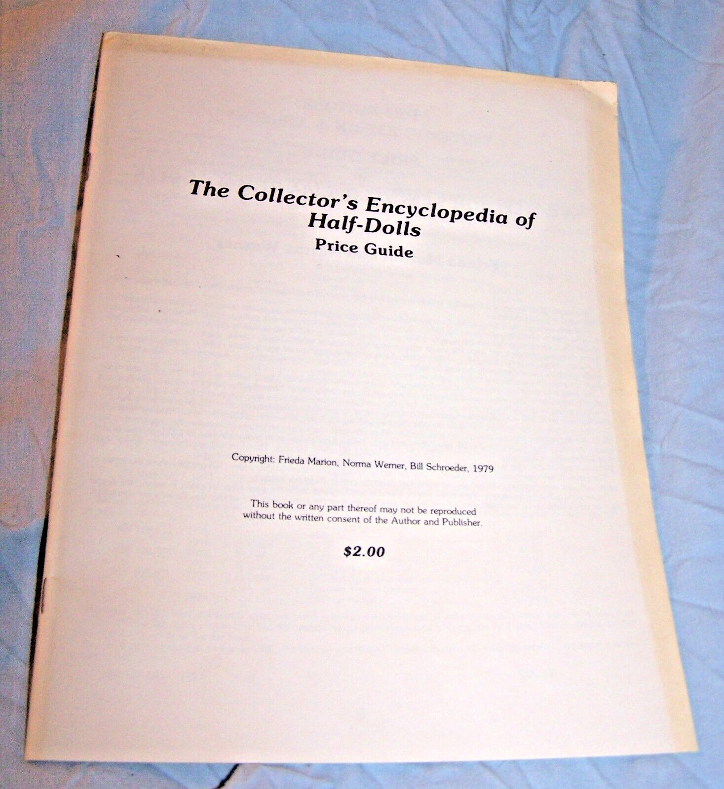 Collector&rsquo;s Encyclopedia of Half-Dolls HD w/dj -Frieda Marion-1979-608 pages