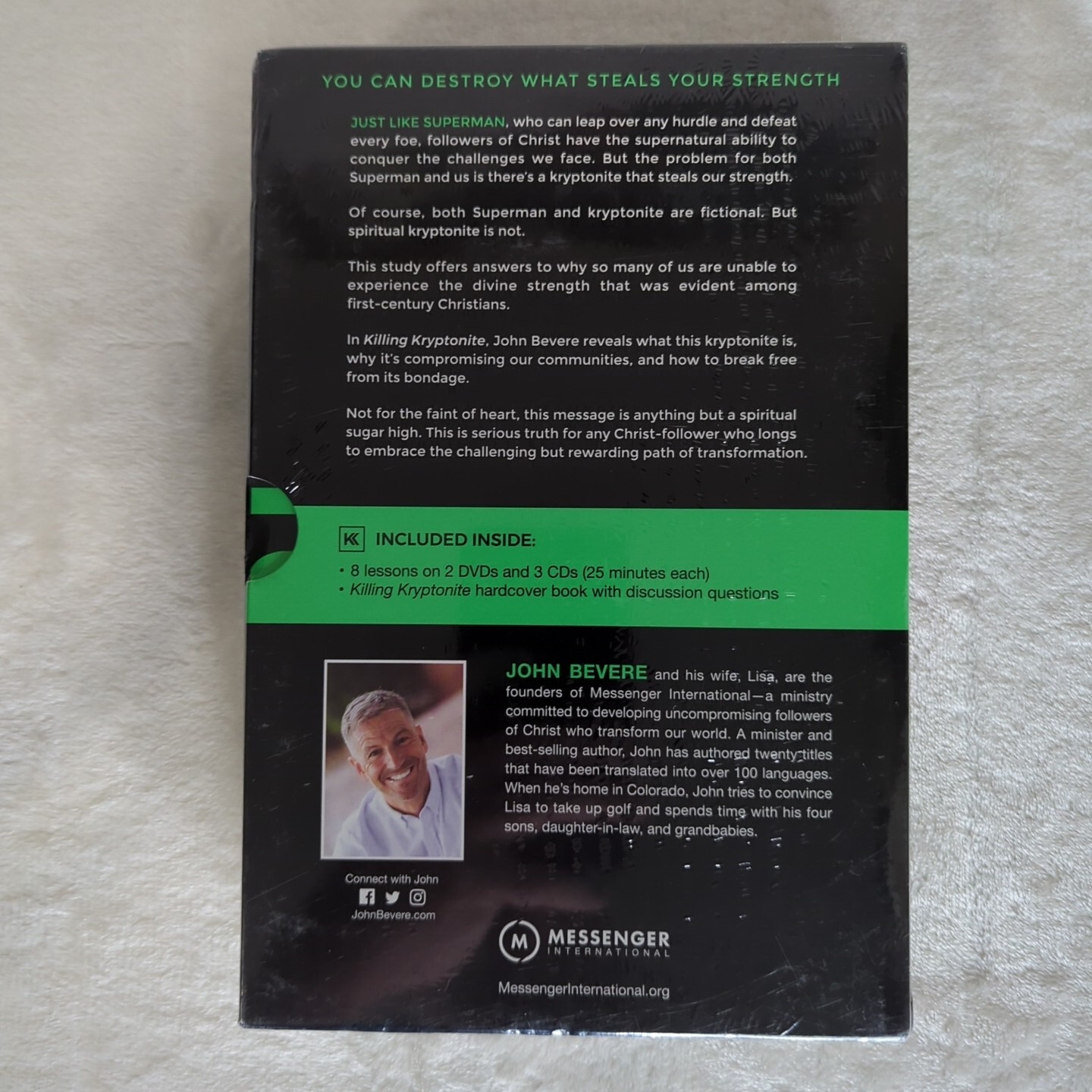 Killing Kryptonite by John Bevere Eight Lesson Study 1 Book – 2 DVDs – 3 CDs NEW