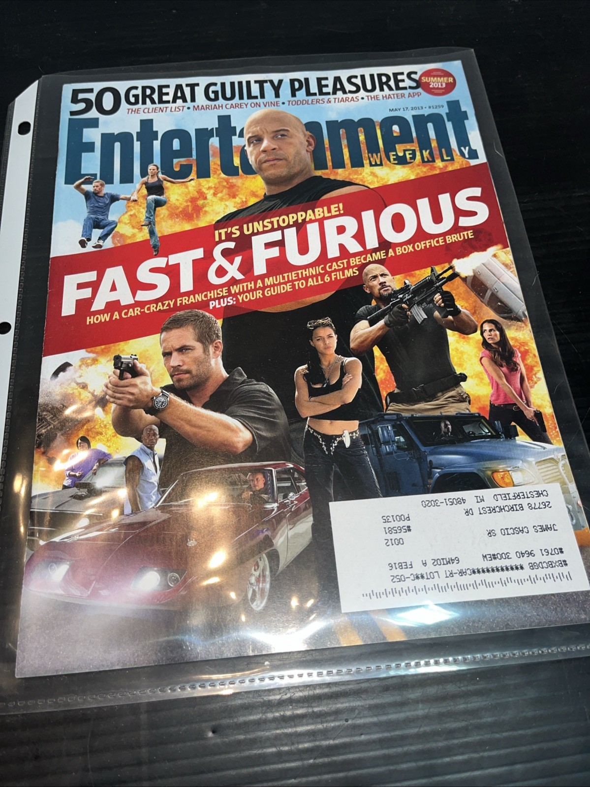 Entertainment Weekly Magazine May 17 2013 #1259 Fast & Furious Summer 2013
