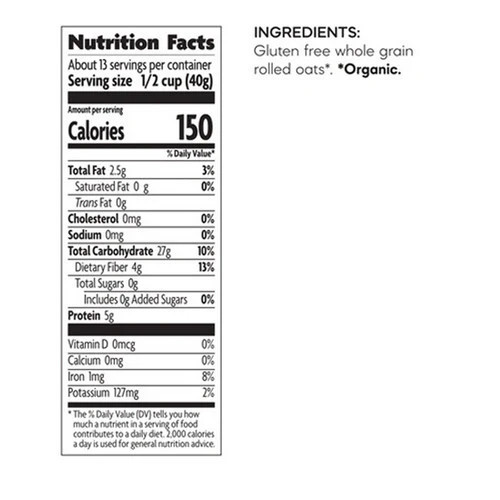 Organic Oats Old Fashioned 18 Oz(Case Of 6) By Natures Path